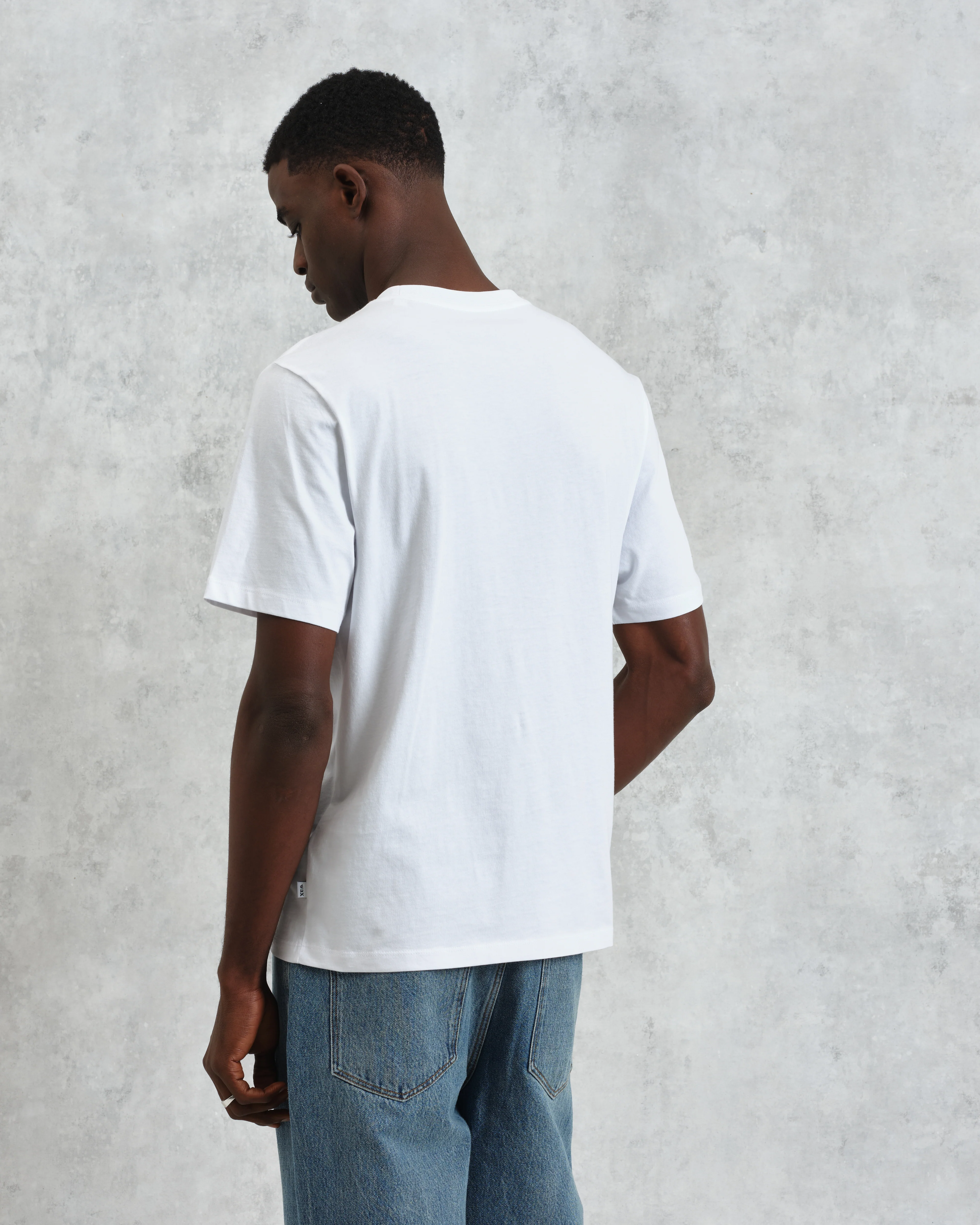 Dean - White Embroidered Logo Organic Cotton T-Shirt - Image 7