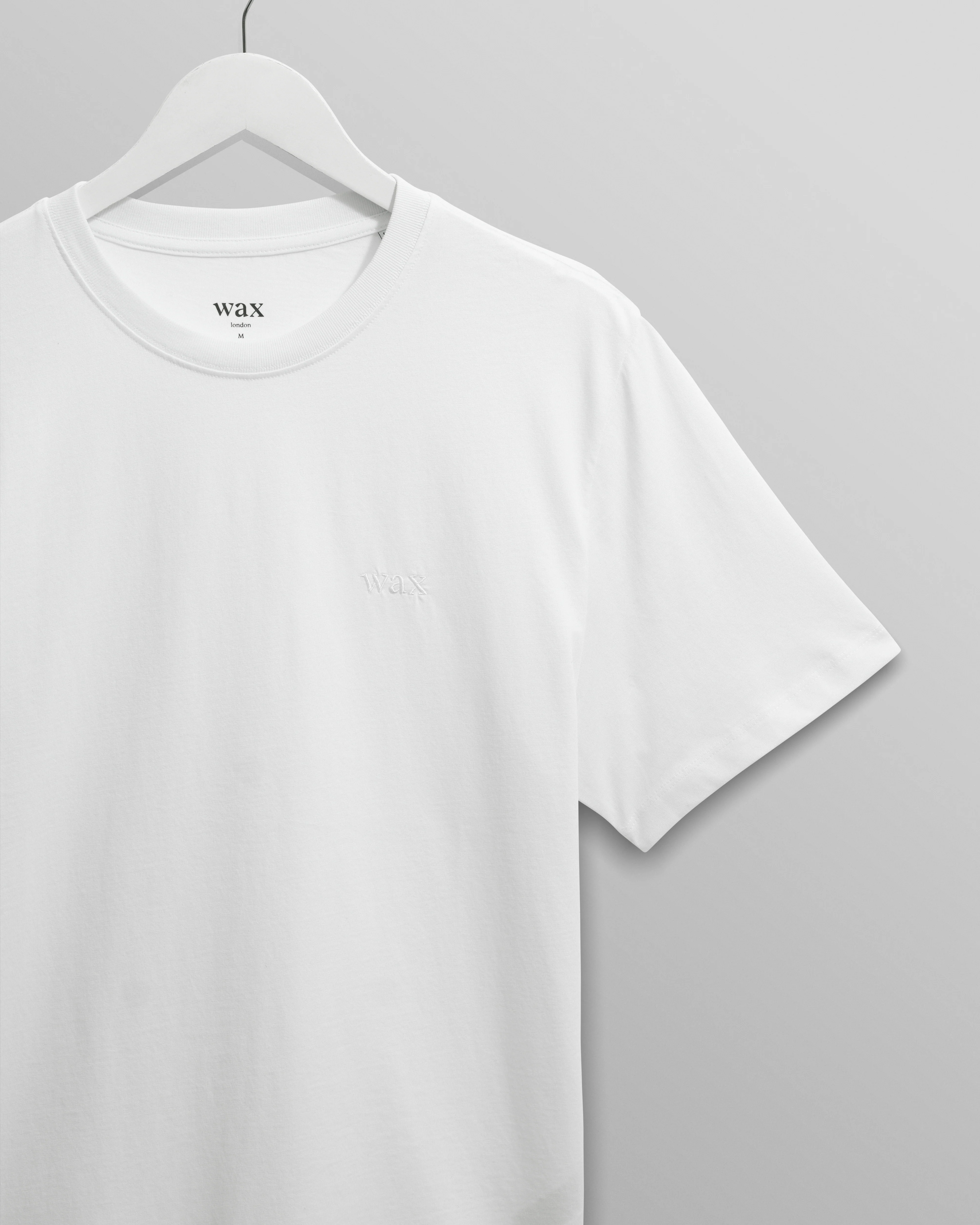 Dean - White Embroidered Logo Organic Cotton T-Shirt - Image 8