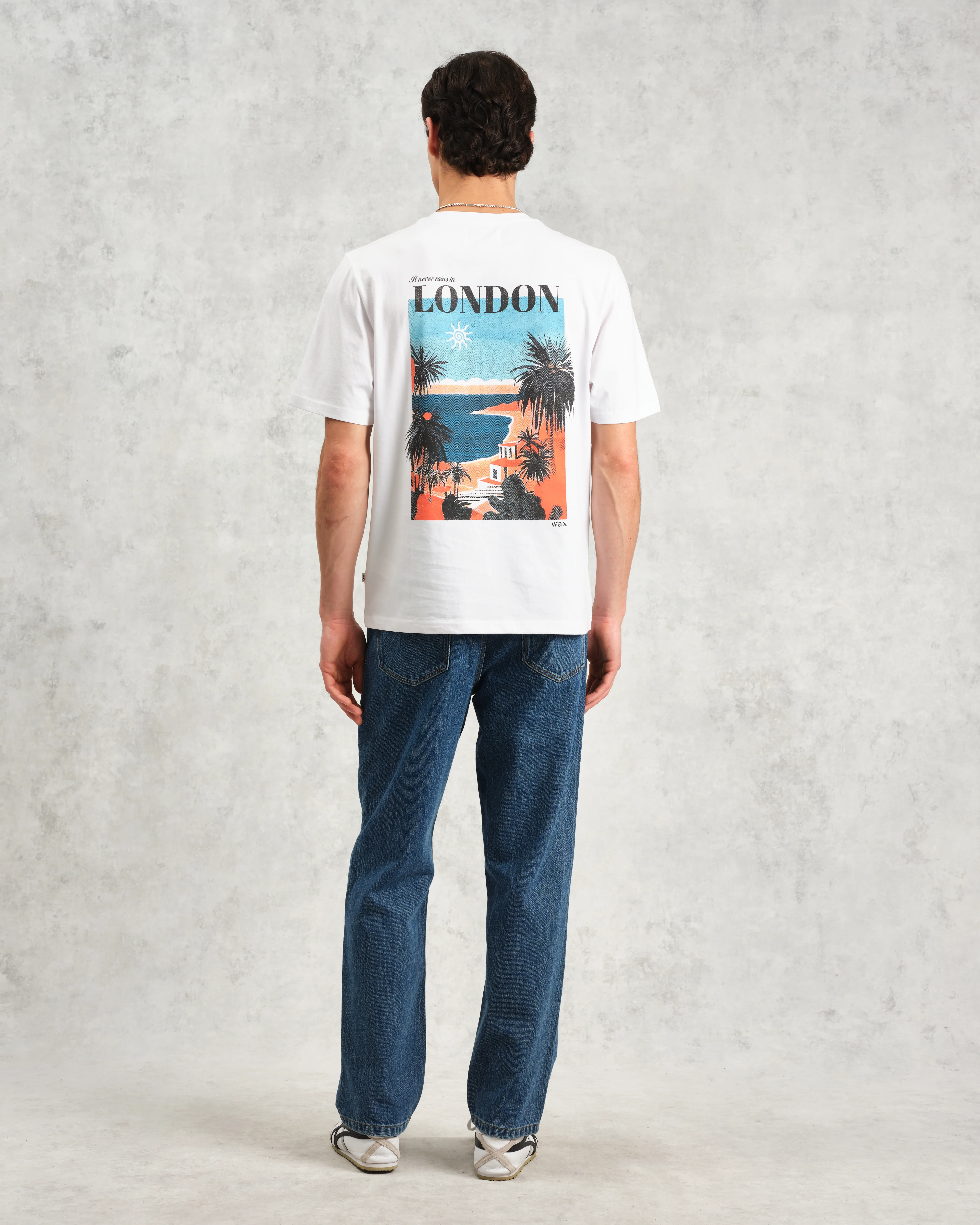 Dean - White London Postcard Graphic Organic Cotton T-Shirt - Image 7
