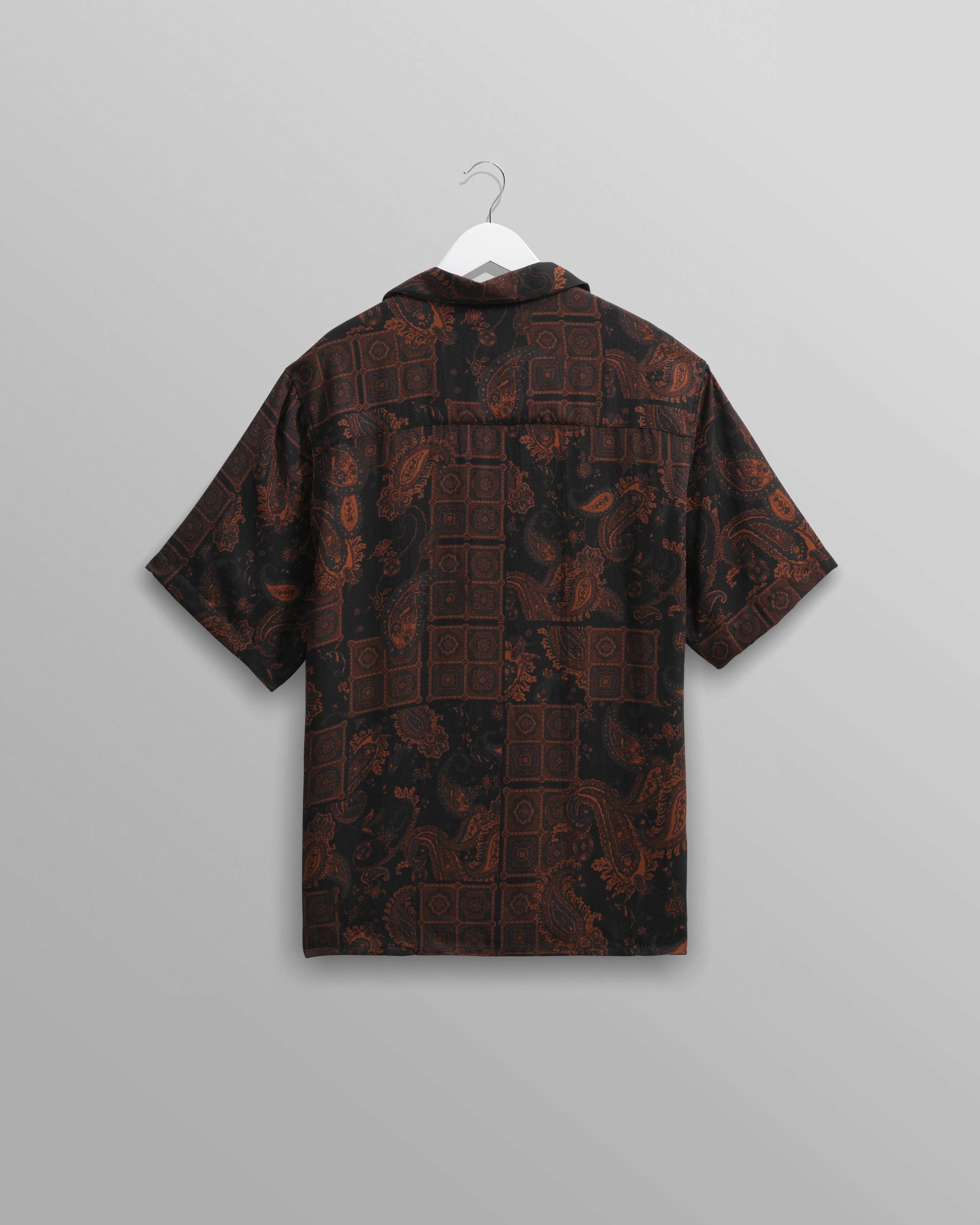 Didcot - Black And Brown Paisley Short-Sleeve Shirt - Image 8