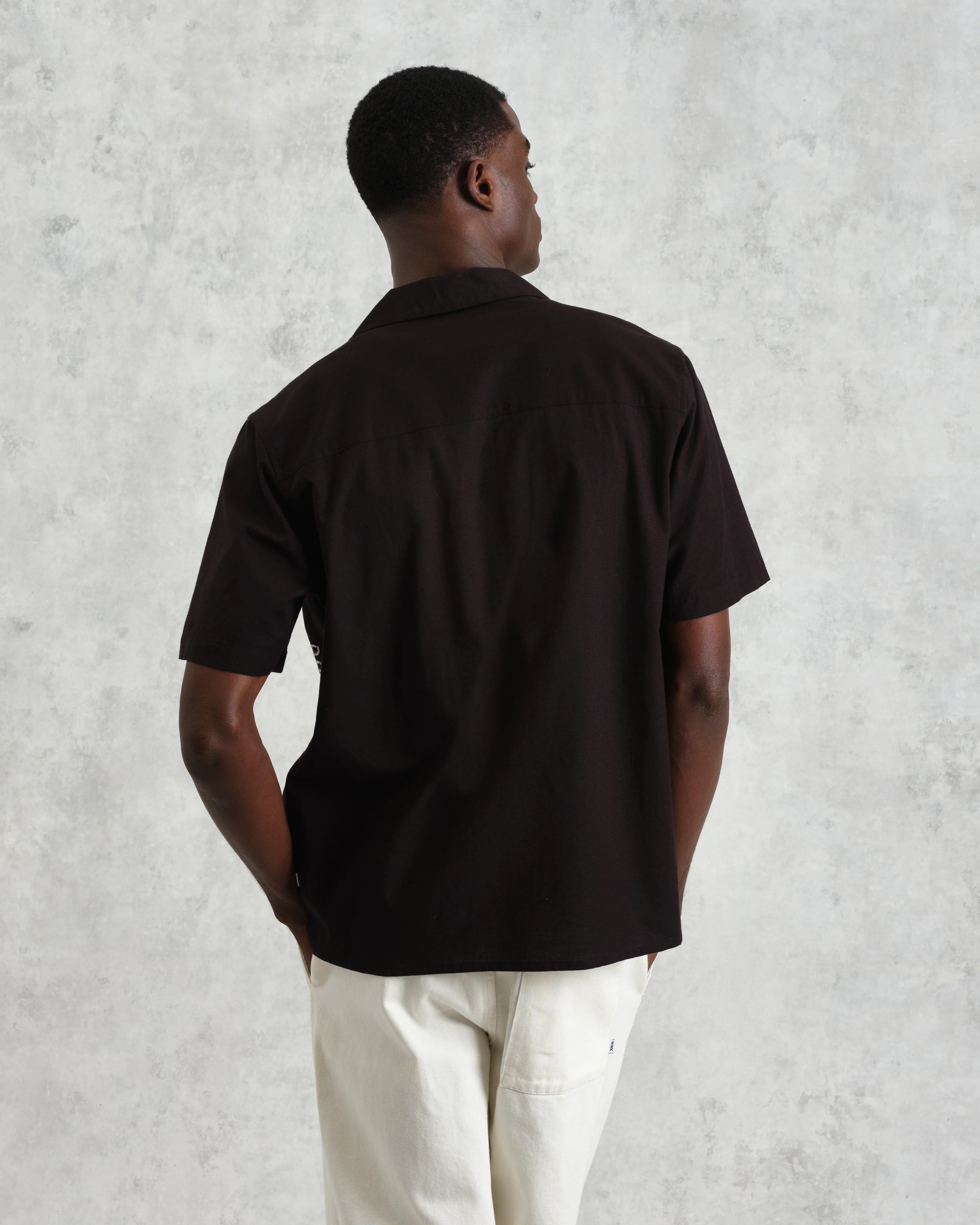 Didcot - Black And Ecru Abstract Applique Short-Sleeve Shirt - Image 8