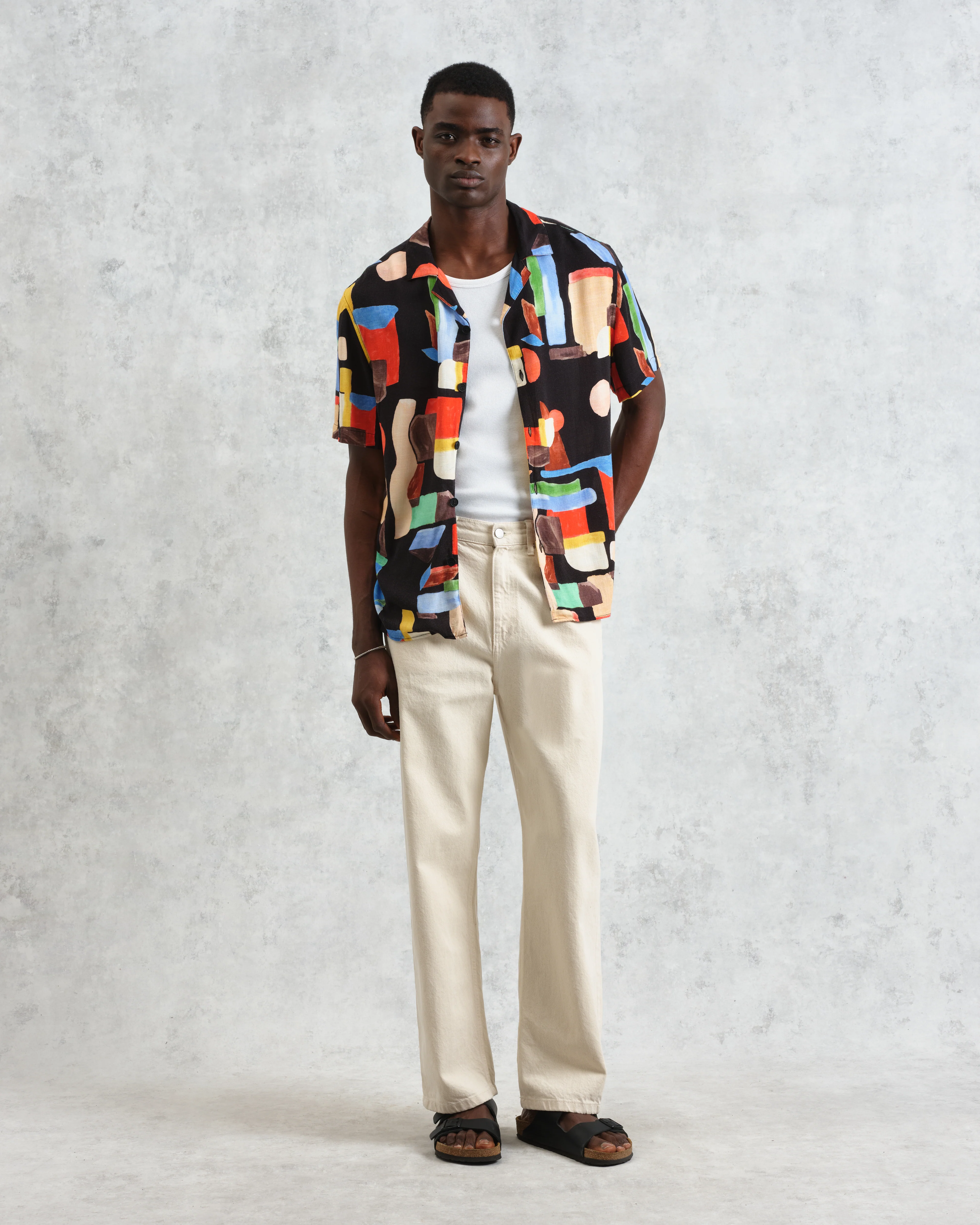 Didcot - Black And Multicolour Pablo Short-Sleeve Shirt - Image 4