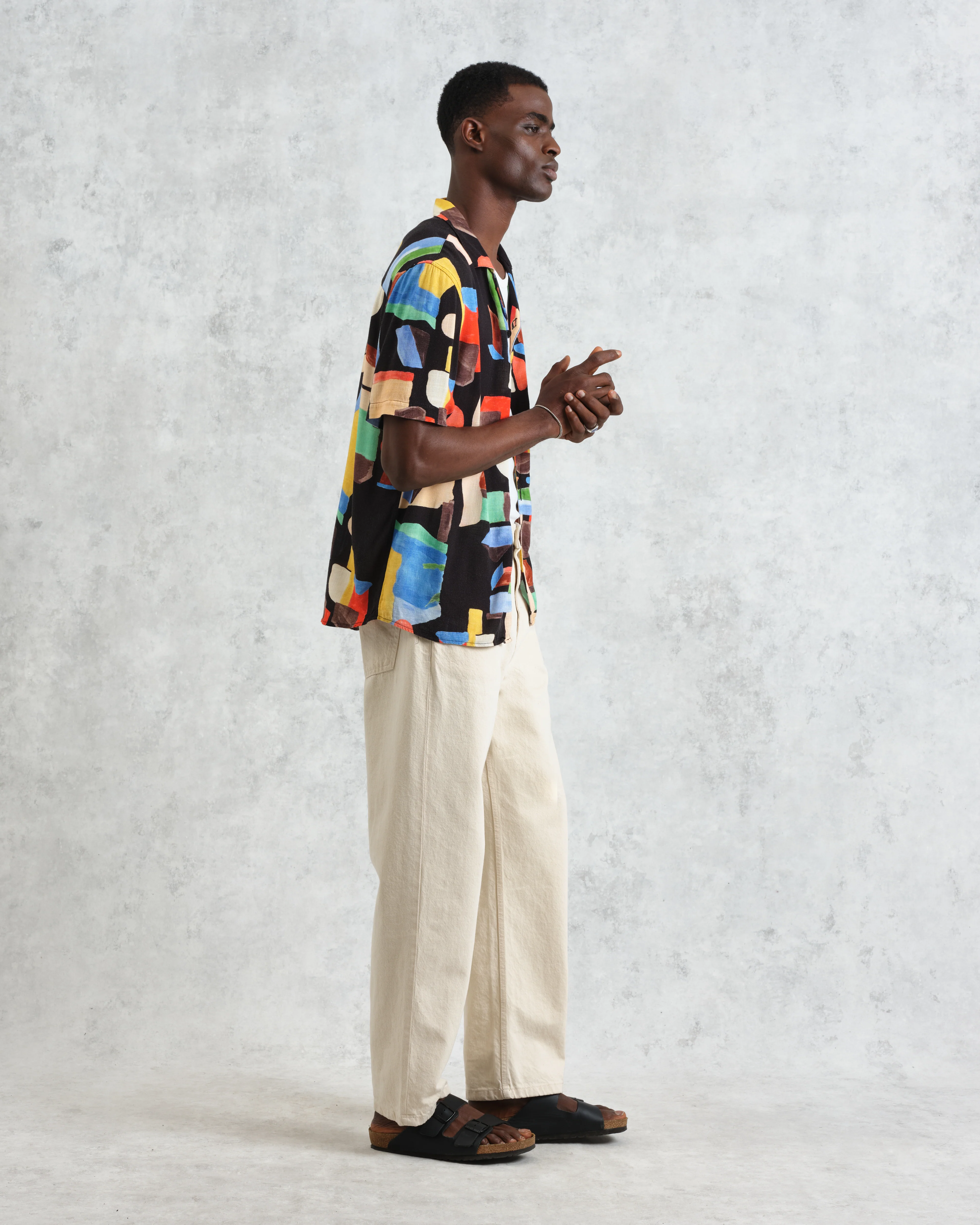 Didcot - Black And Multicolour Pablo Short-Sleeve Shirt - Image 5