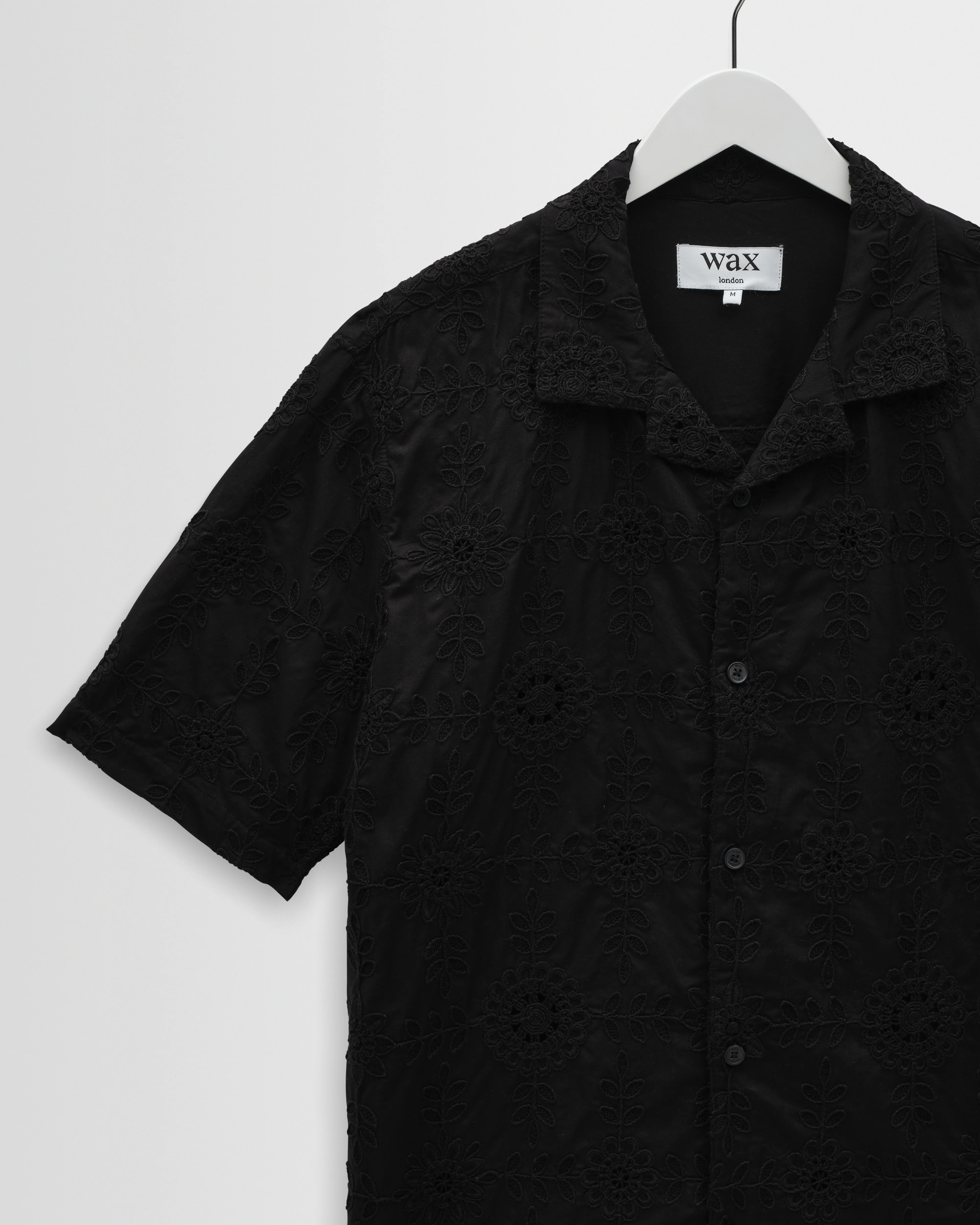 Didcot - Black Corded Lace Short-Sleeve Shirt - Image 8