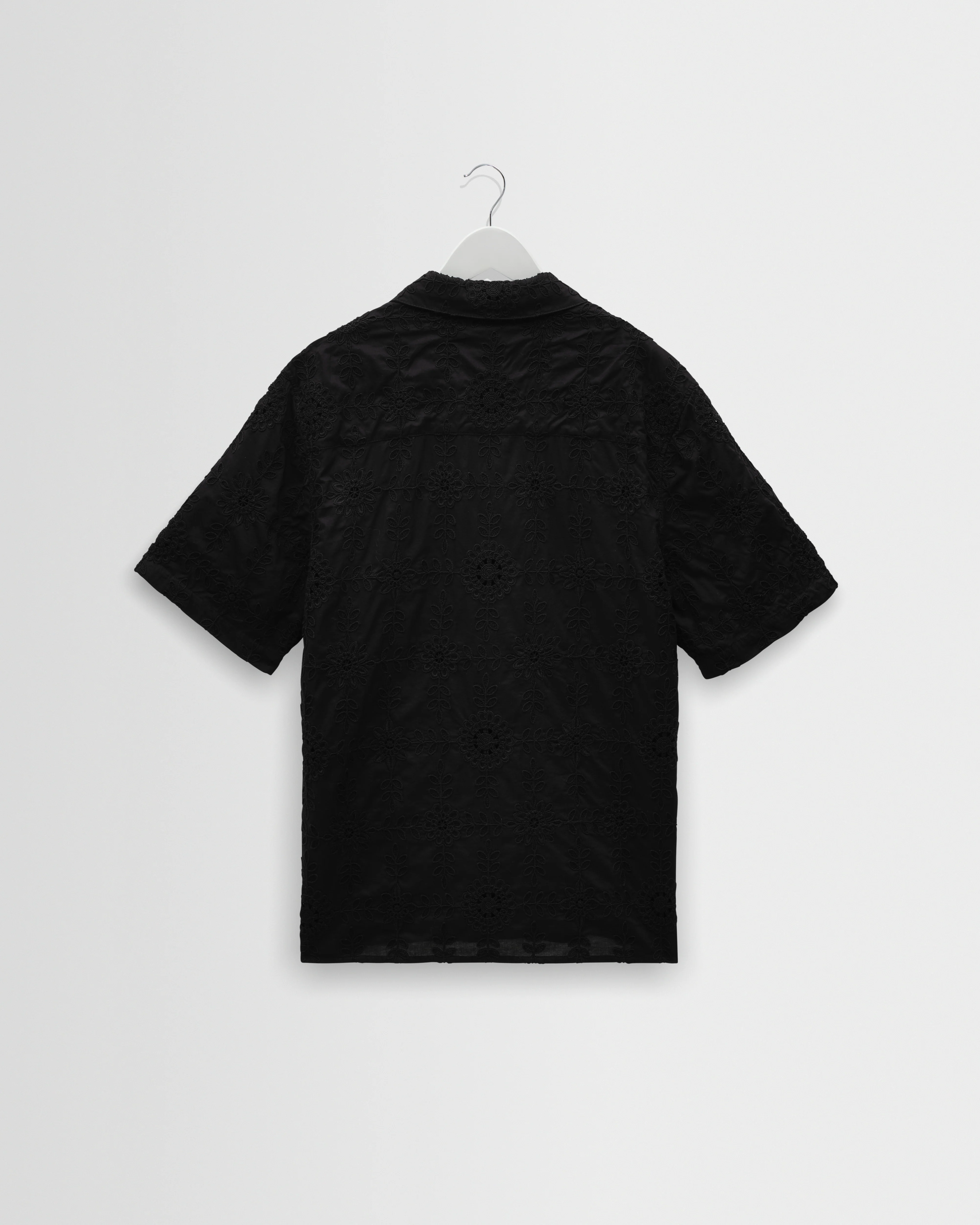Didcot - Black Corded Lace Short-Sleeve Shirt - Image 9