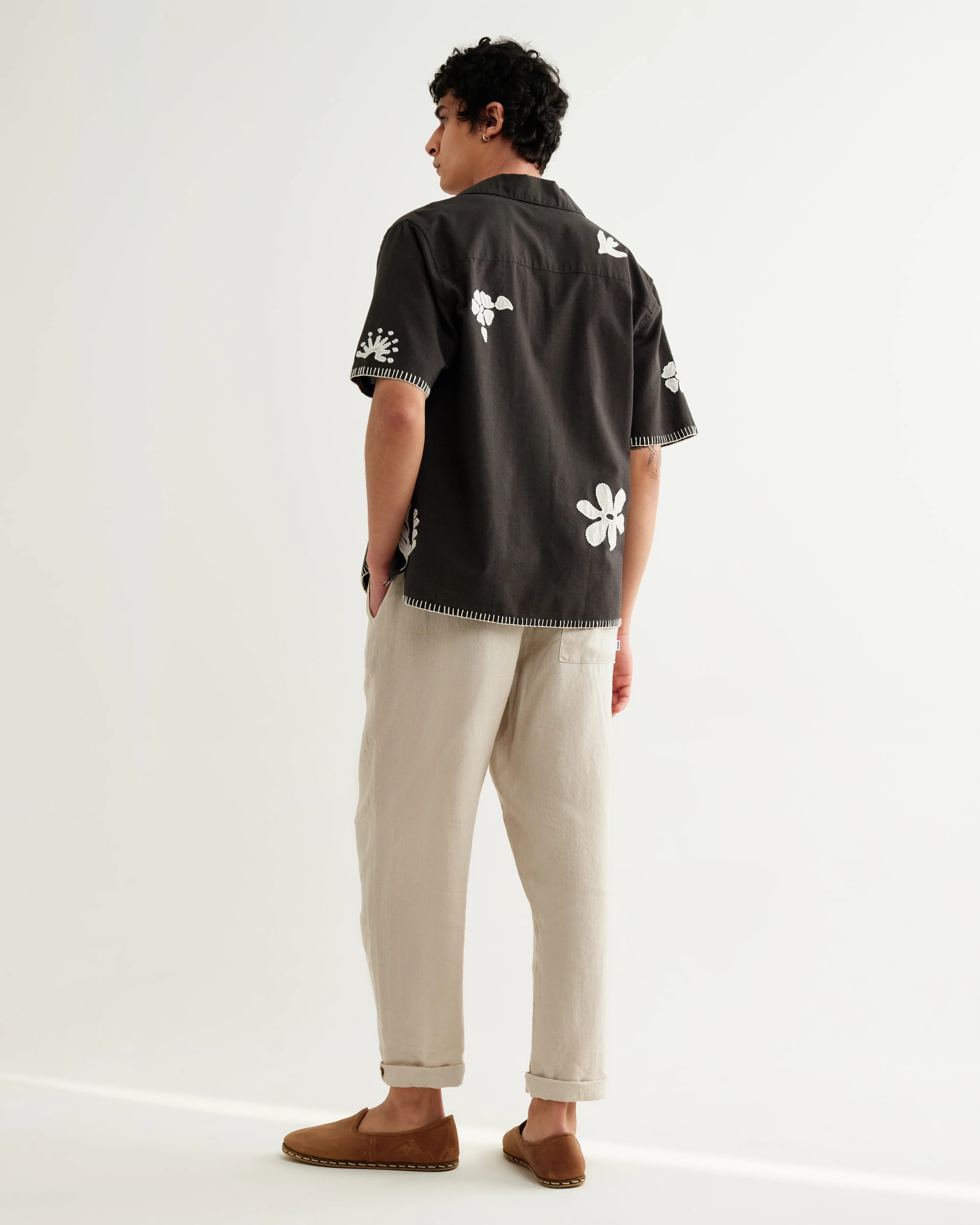 Didcot - Black Doodle Applique Short-Sleeve Shirt - Image 5