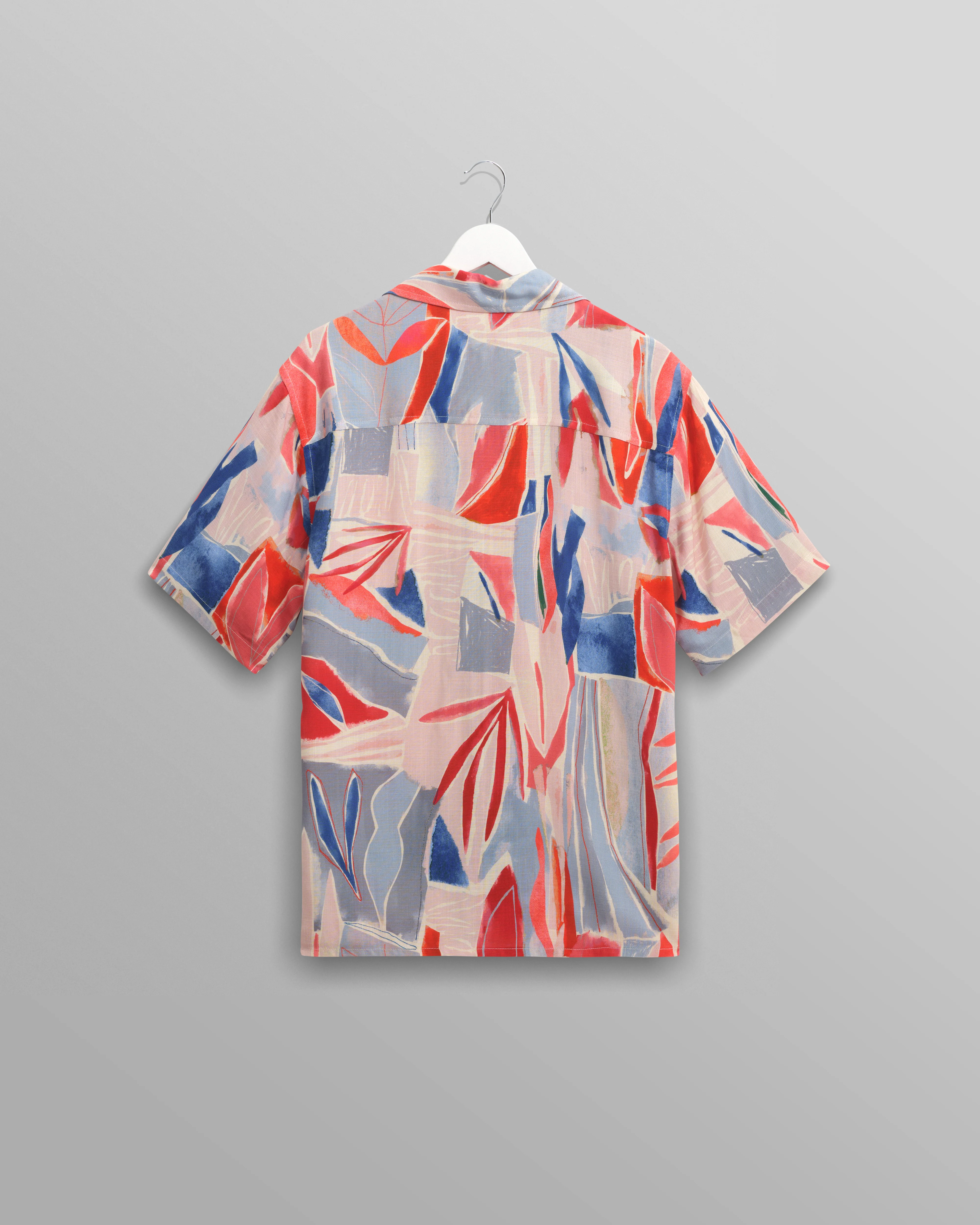 Didcot - Blue And Pink Abstract Short-Sleeve Shirt - Image 9