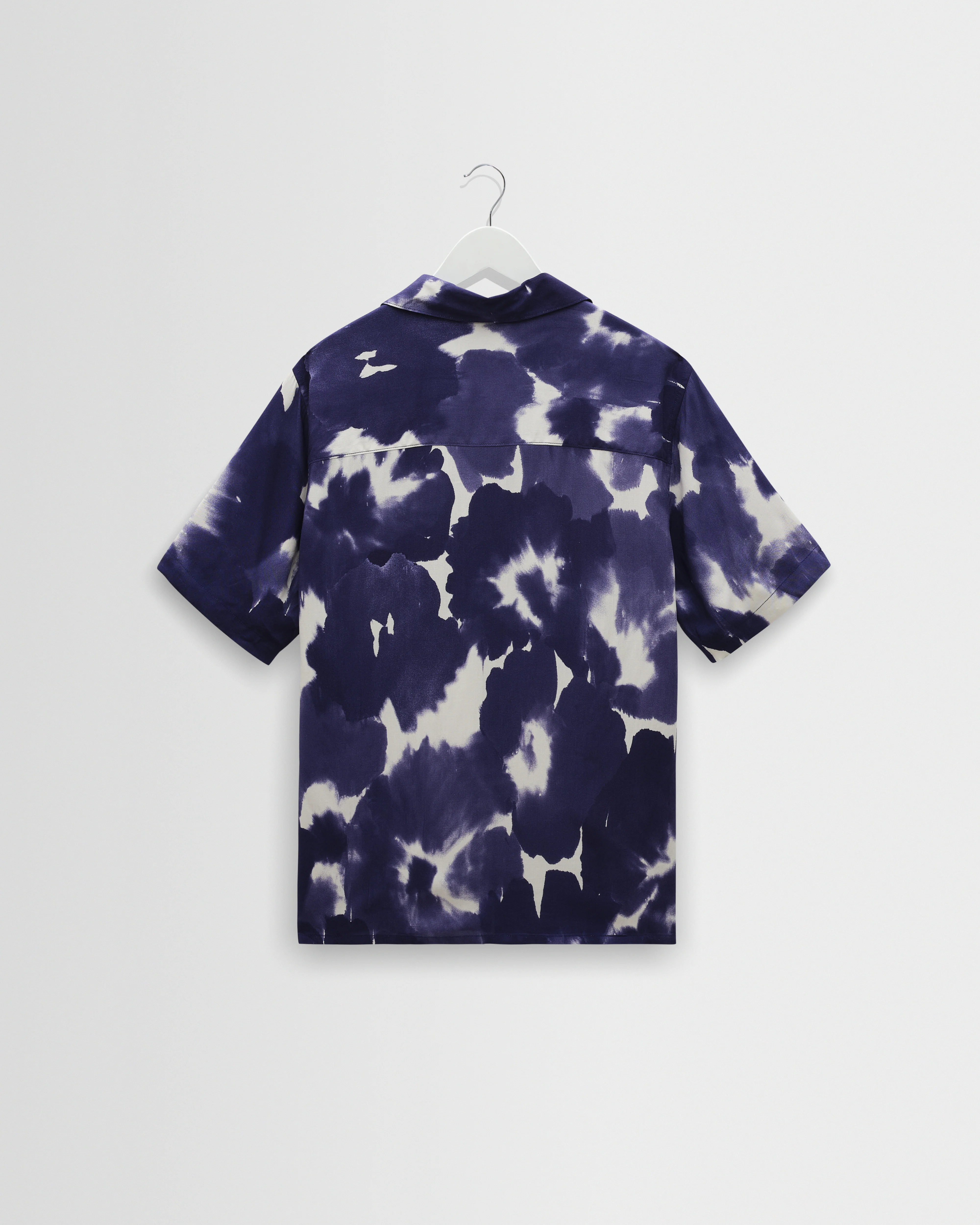 Didcot - Blue And White Floral Viscose Short-Sleeve Shirt - Image 3