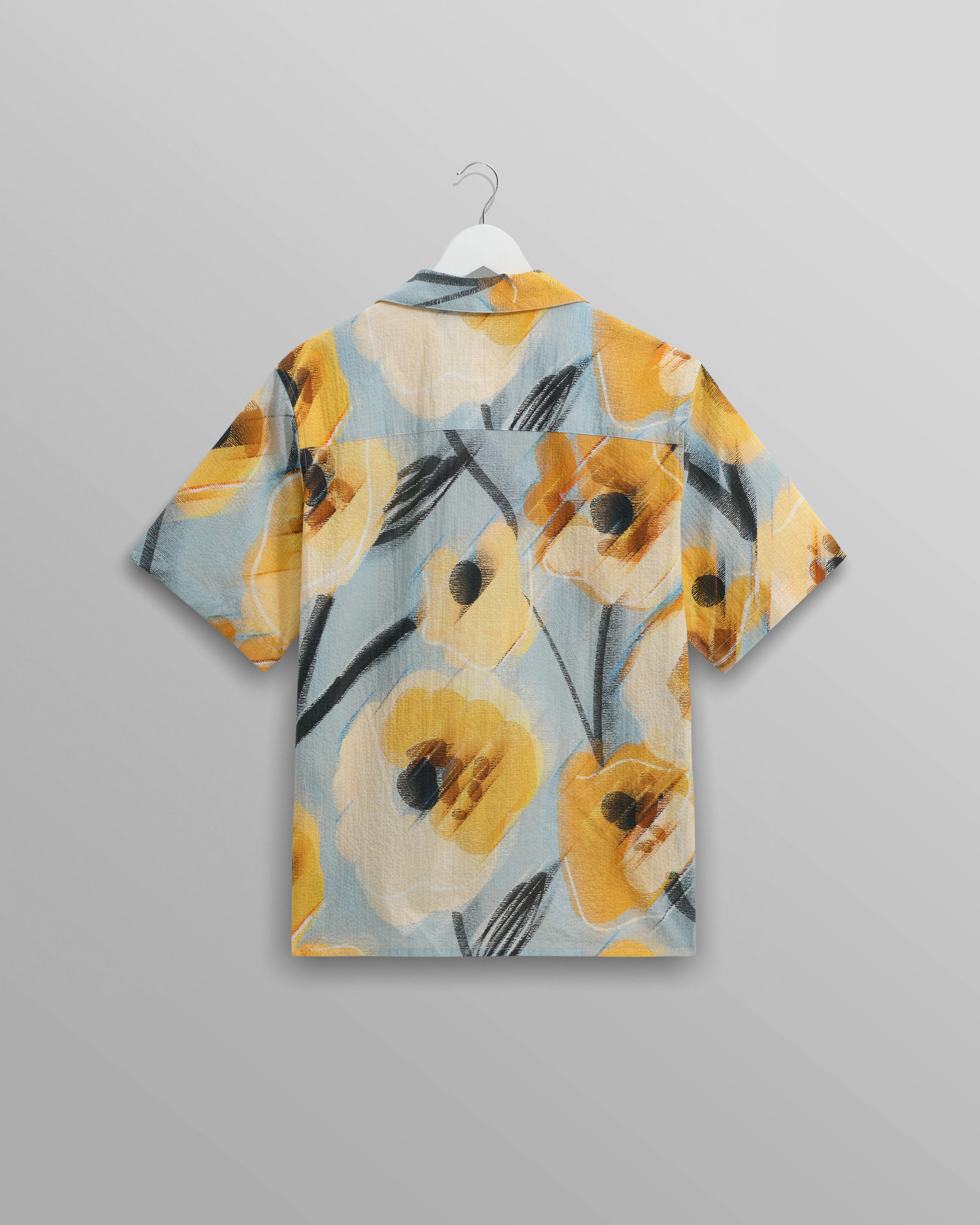 Didcot - Blue And Yellow Abstract Poppy Short-Sleeve Shirt - Image 10