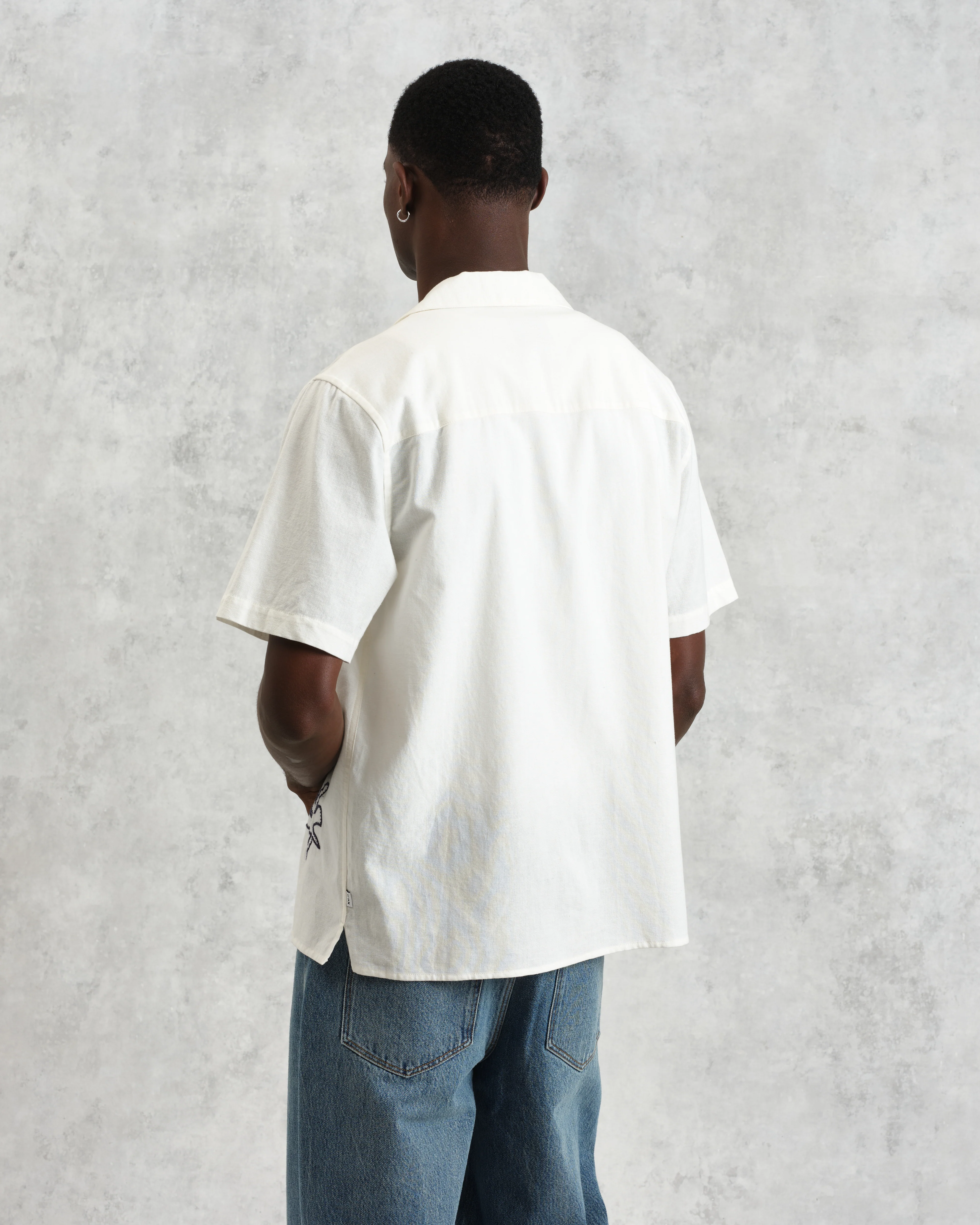 Didcot - Ecru And Multicolour Abstract Applique Short-Sleeve Shirt - Image 7