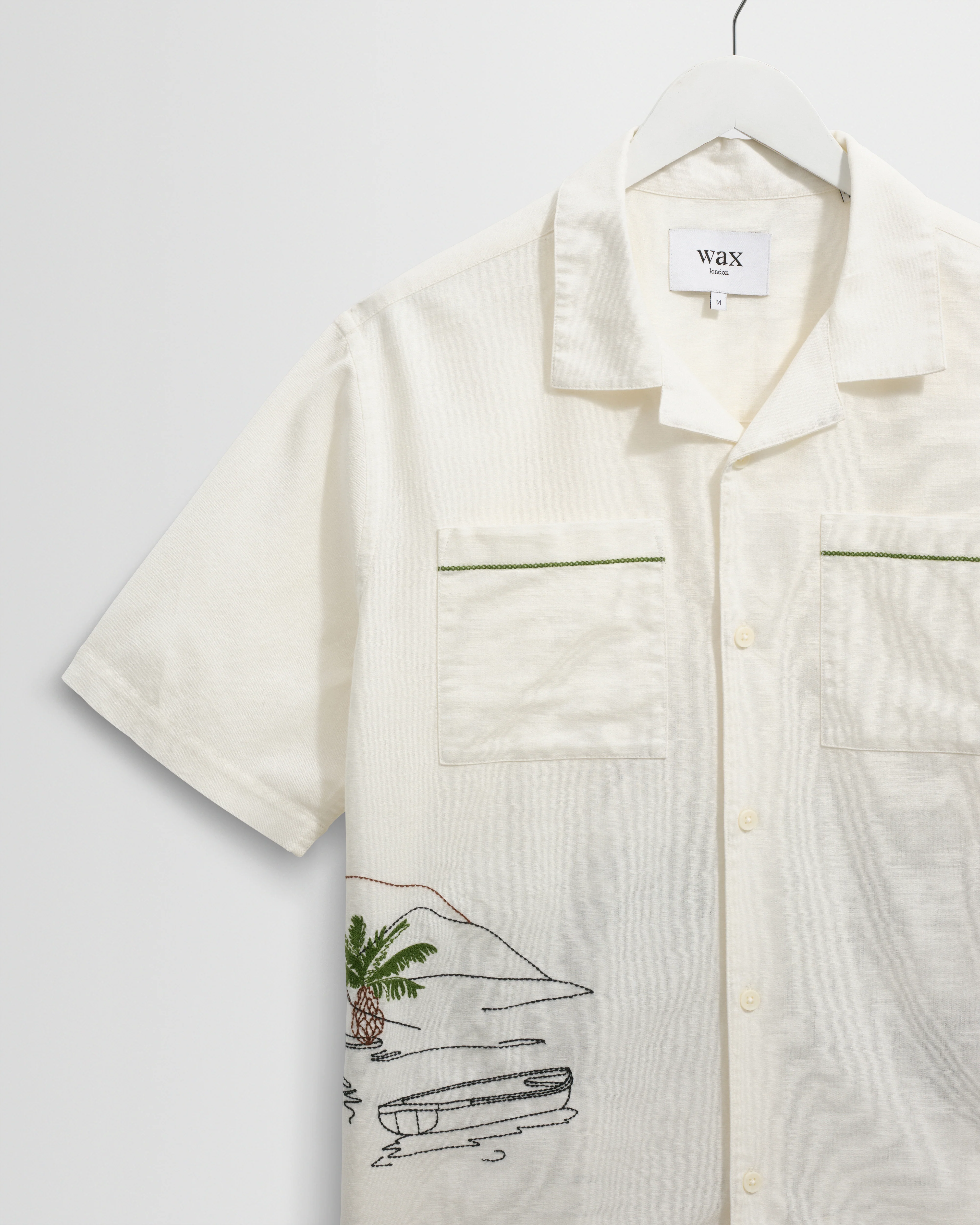 Didcot - Ecru And Multicolour Embroidered Short-Sleeve Shirt - Image 10