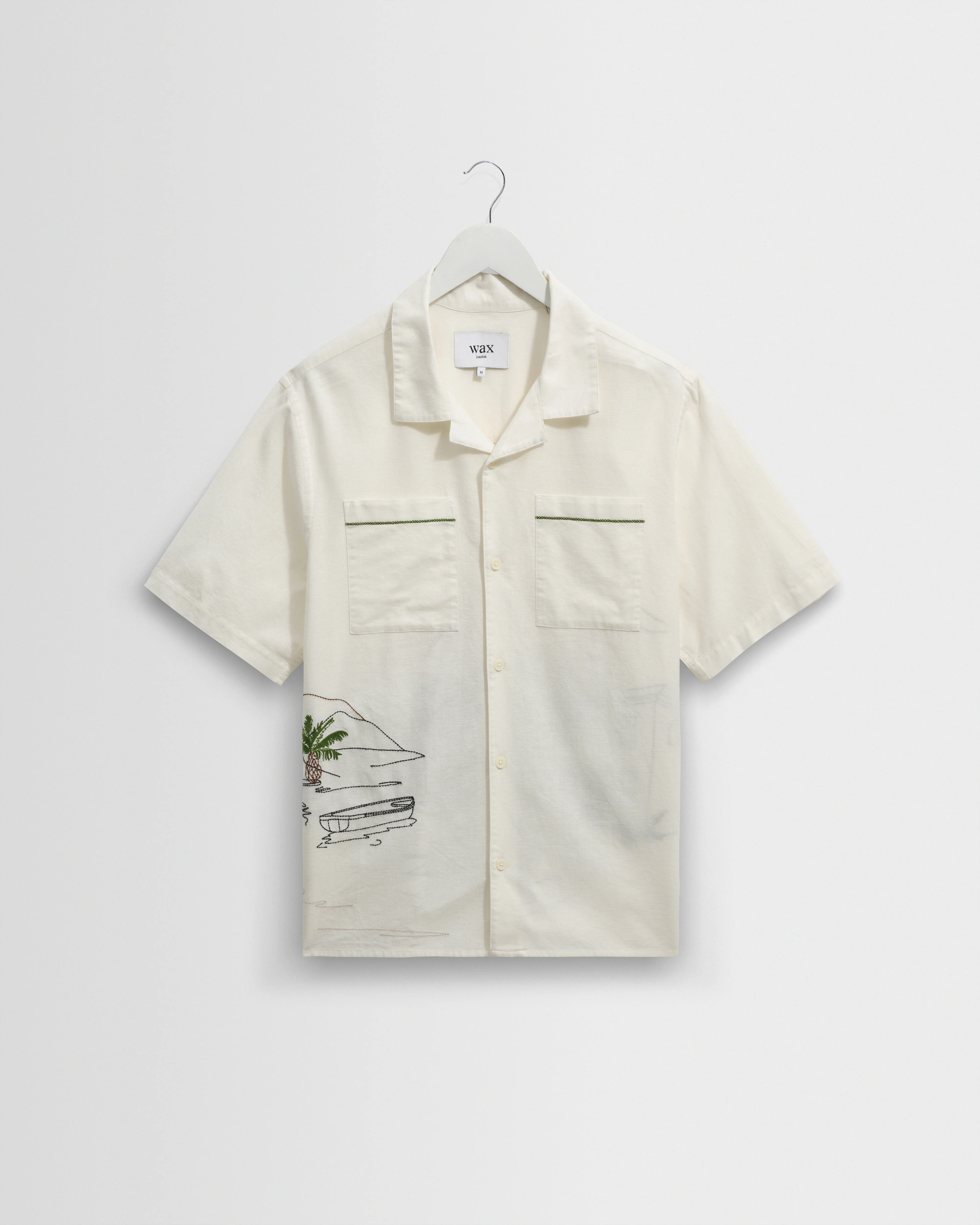 Didcot - Ecru And Multicolour Embroidered Short-Sleeve Shirt - Image 9