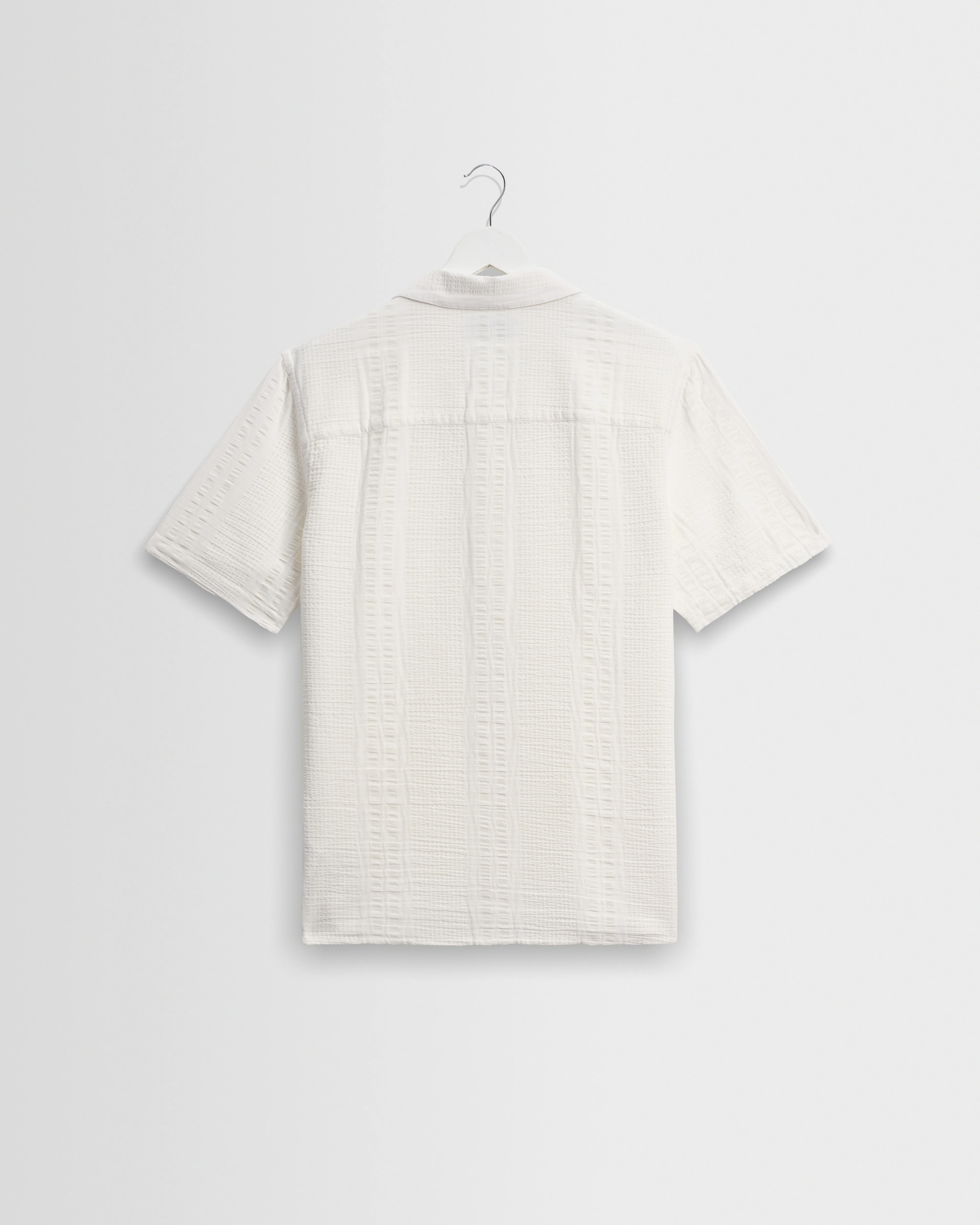 Didcot - Ecru Double-Weave Seersucker Short-Sleeve Shirt - Image 8
