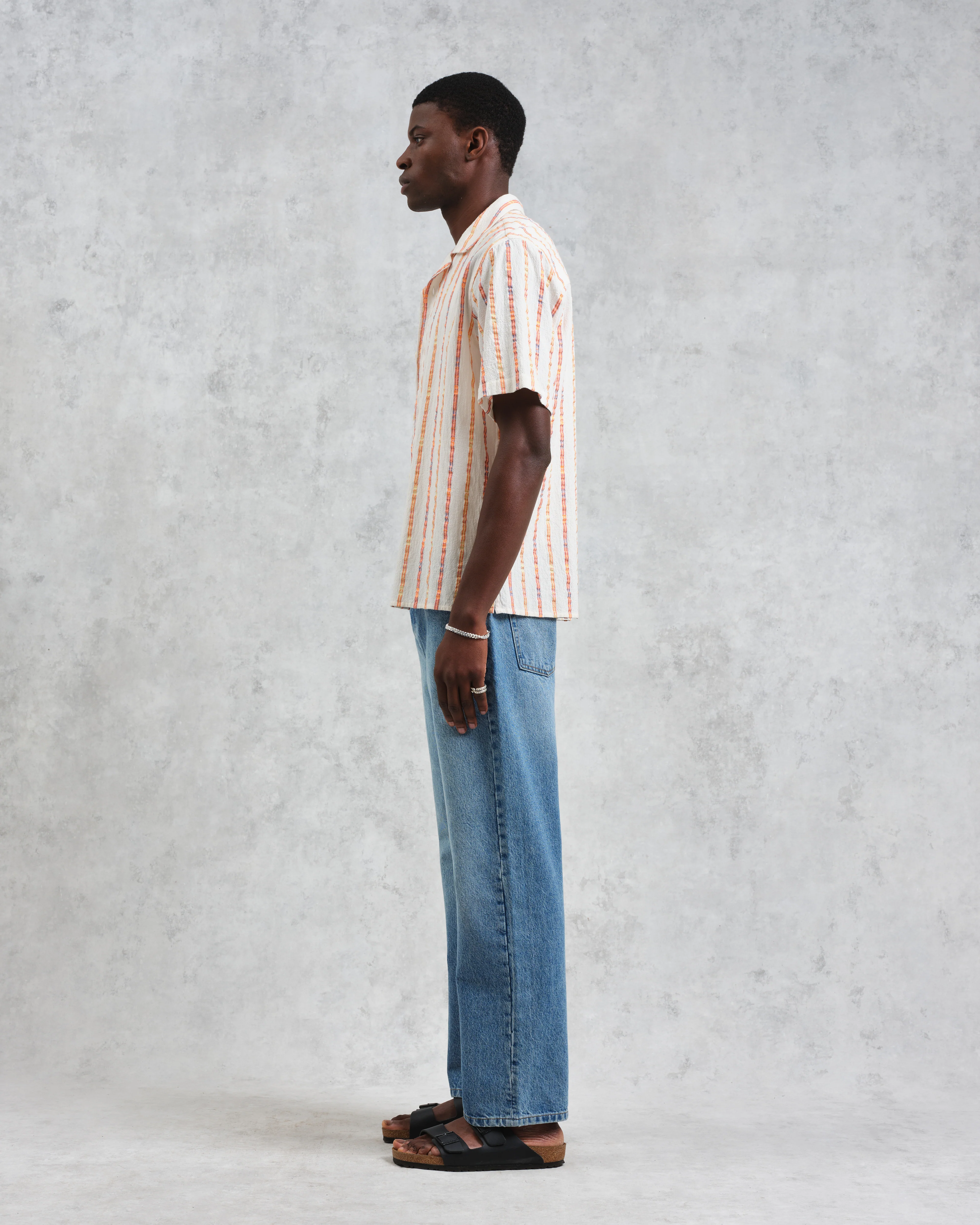 Didcot - Ecru Stripe Short-Sleeve Shirt - Image 5