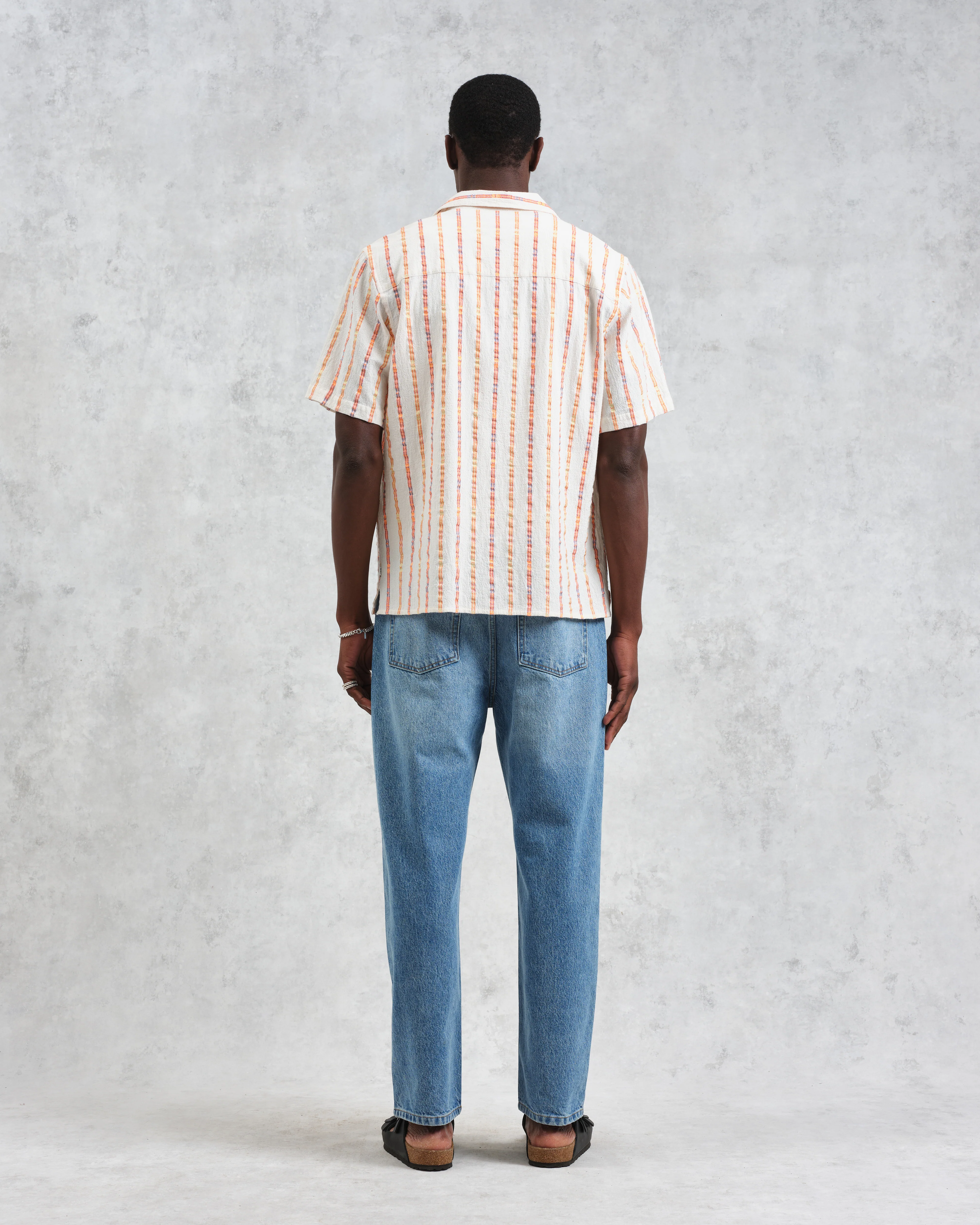 Didcot - Ecru Stripe Short-Sleeve Shirt - Image 6
