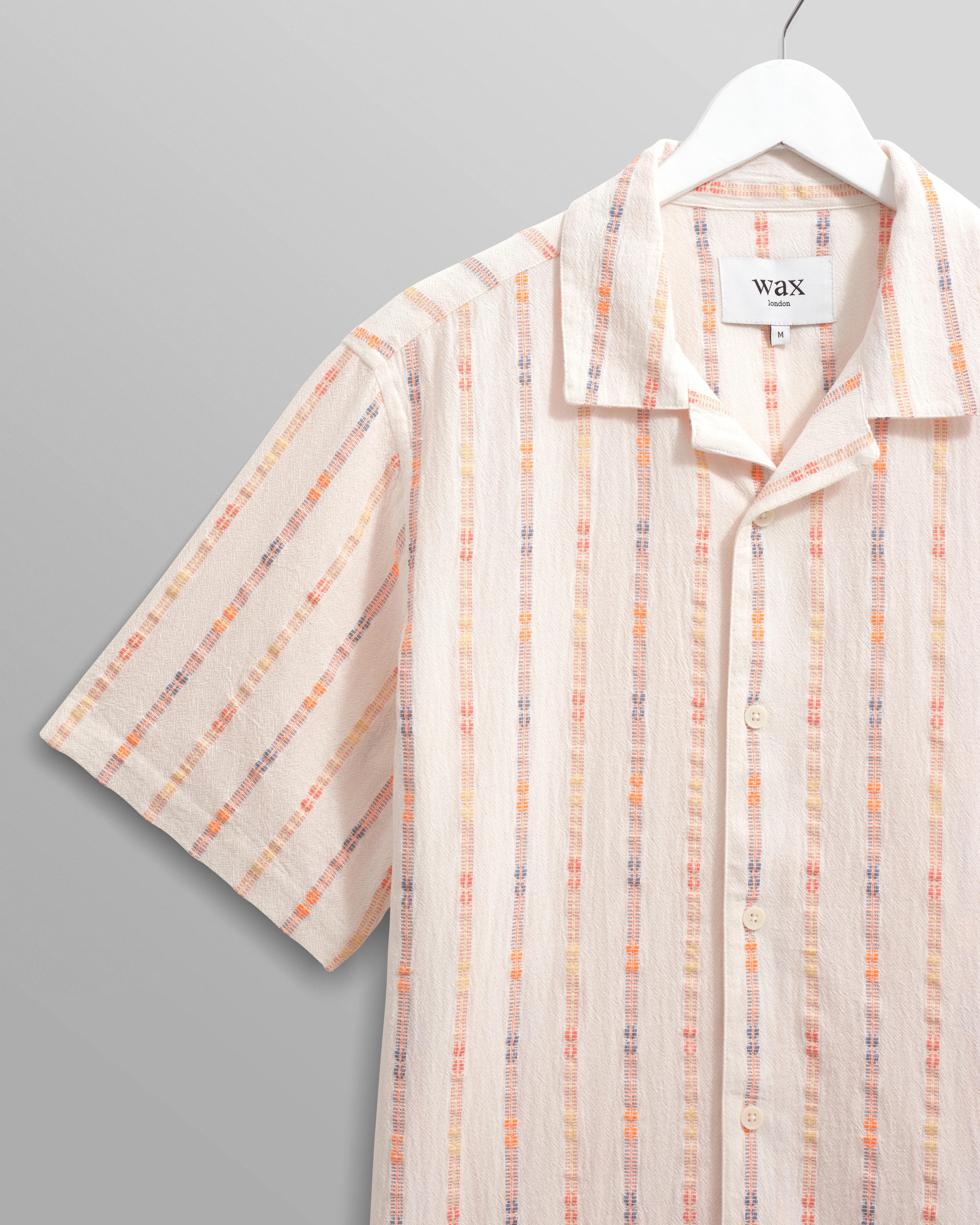 Didcot - Ecru Stripe Short-Sleeve Shirt - Image 8