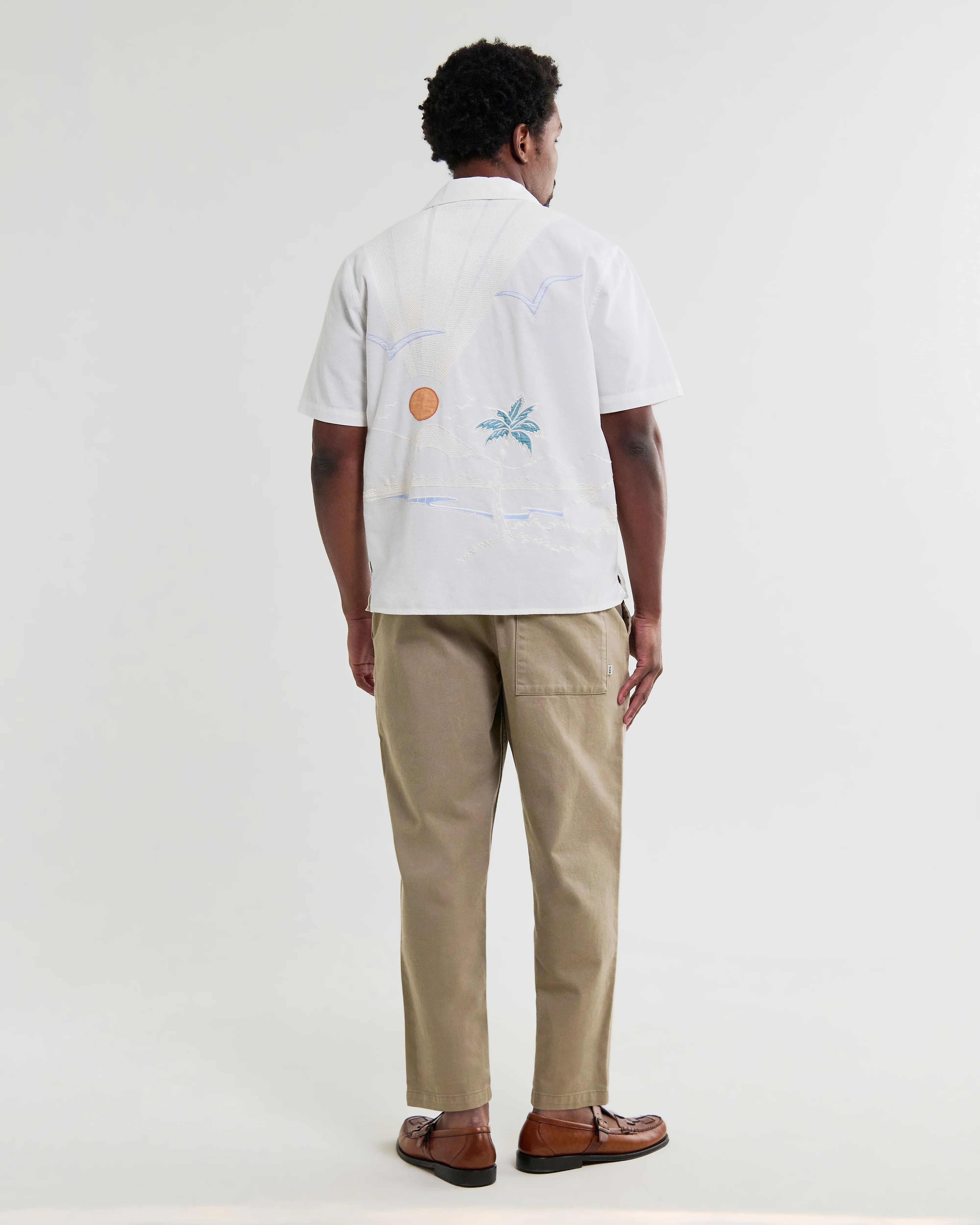 Didcot - Ecru Summer Applique Short-Sleeve Shirt - Image 2