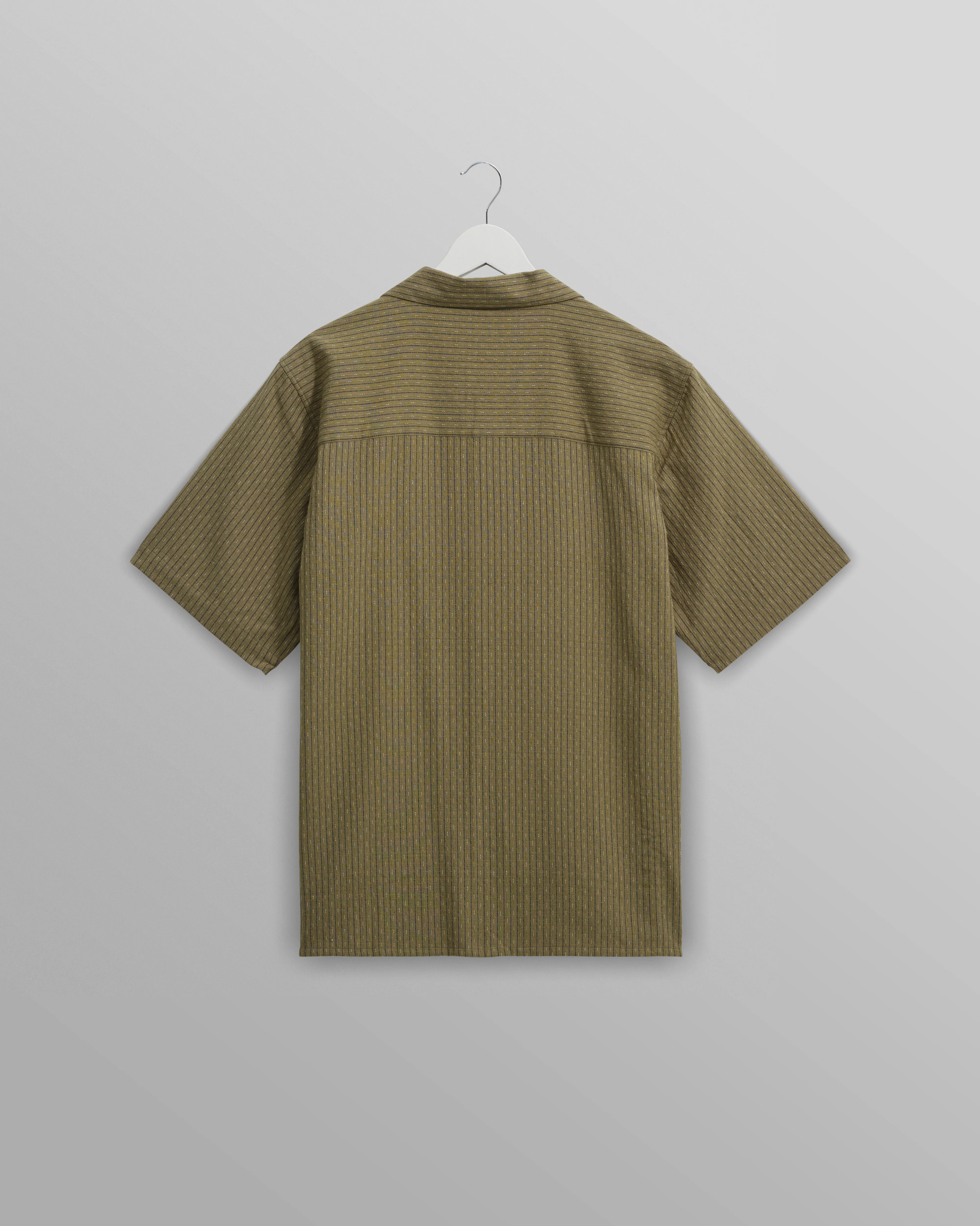 Didcot - Khaki Slub Stripe Short-Sleeve Shirt - Image 9