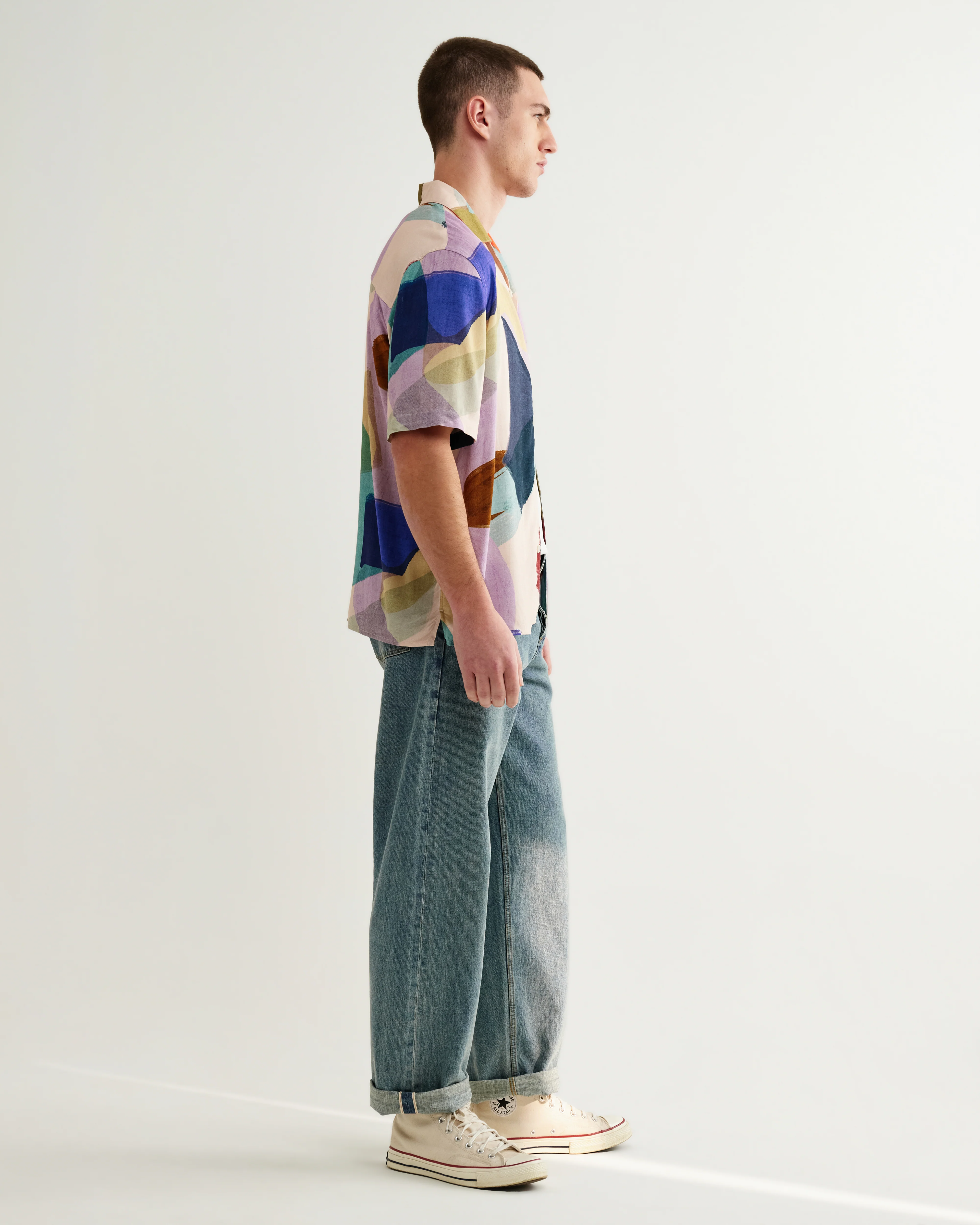 Didcot - Multicolour Painted Shapes Short-Sleeve Shirt - Image 4