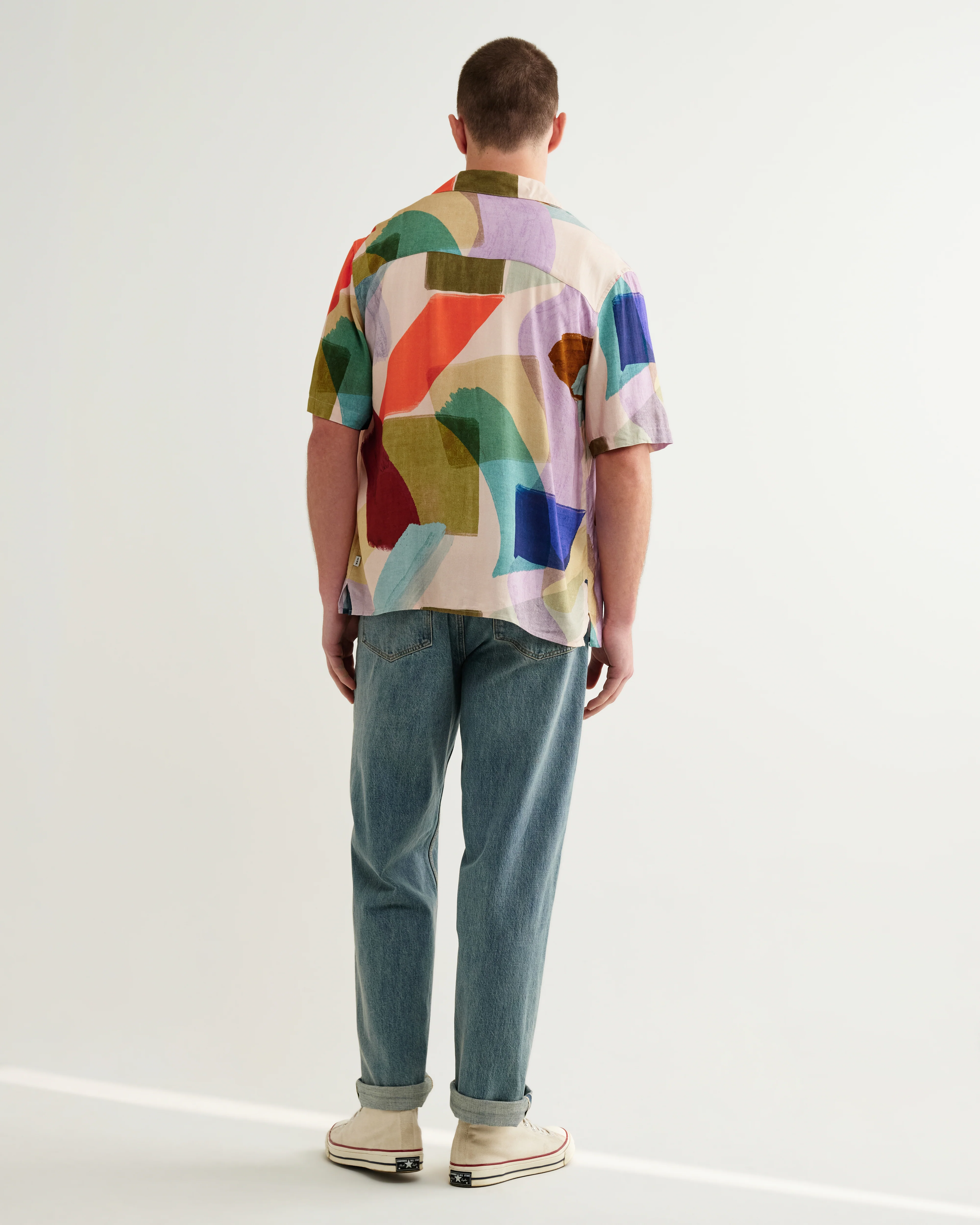 Didcot - Multicolour Painted Shapes Short-Sleeve Shirt - Image 5