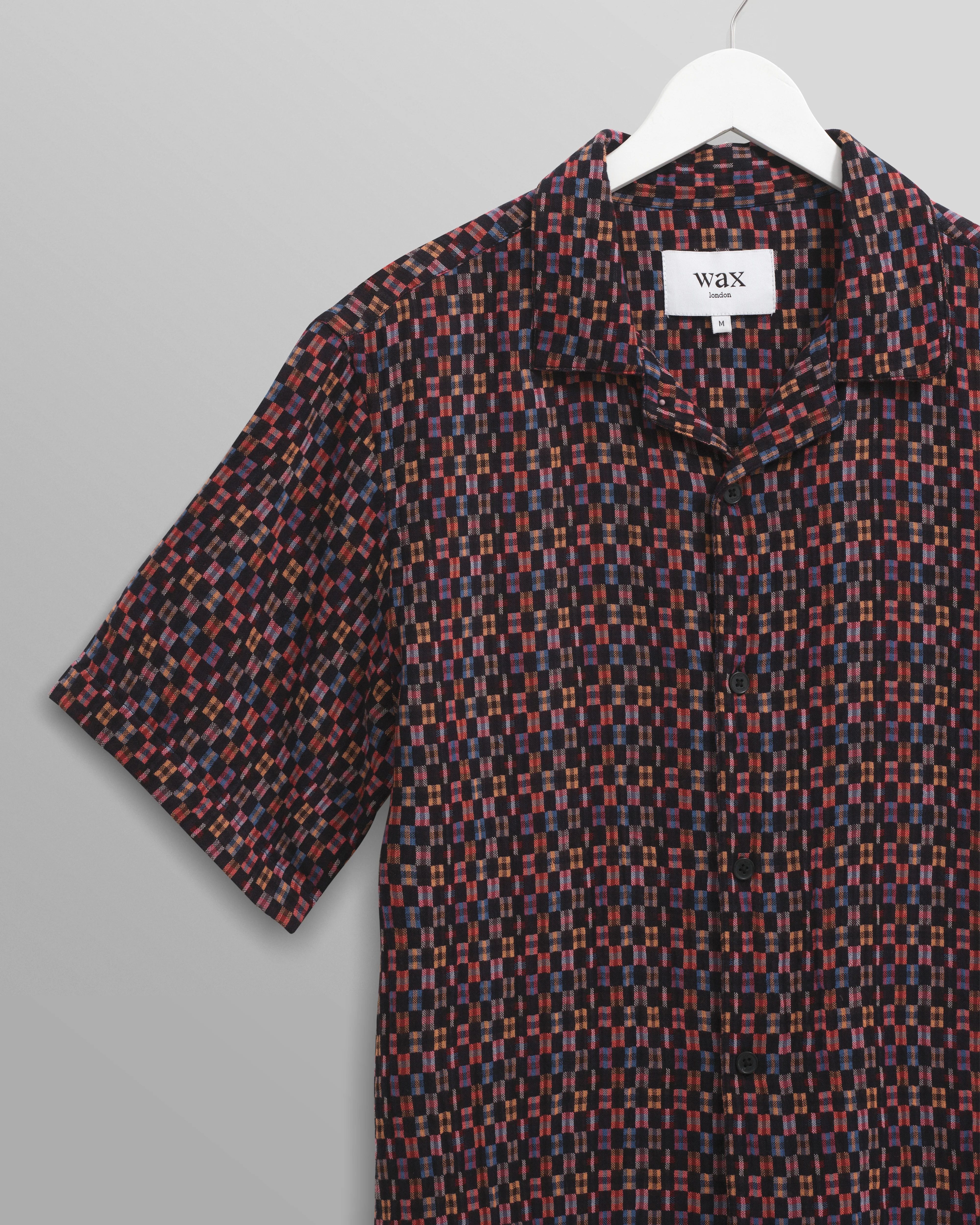 Didcot - Navy And Multicolour Geometric Short-Sleeve Shirt - Image 7