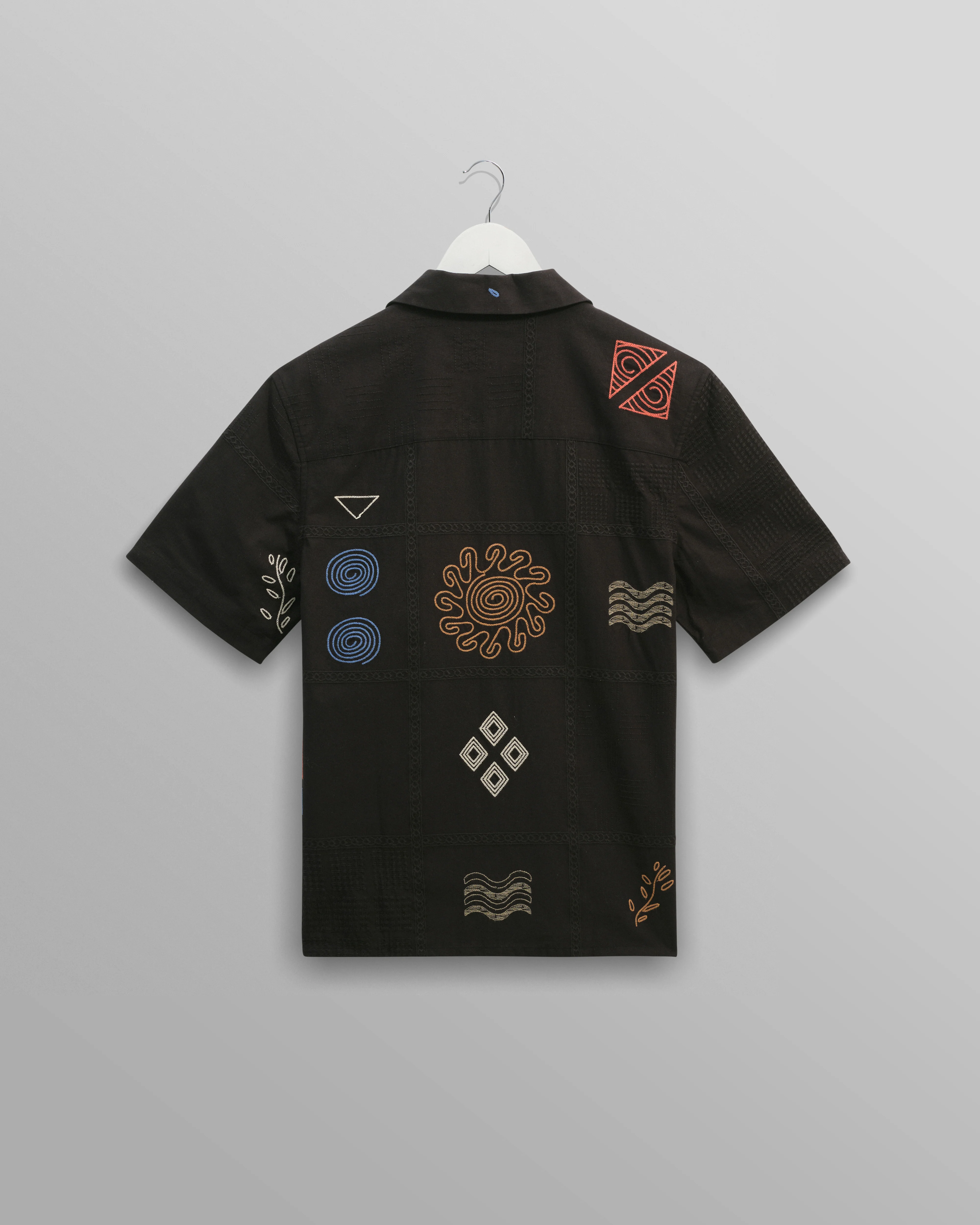 Didcot - Navy Doodle Embroidered Short-Sleeve Shirt - Image 11