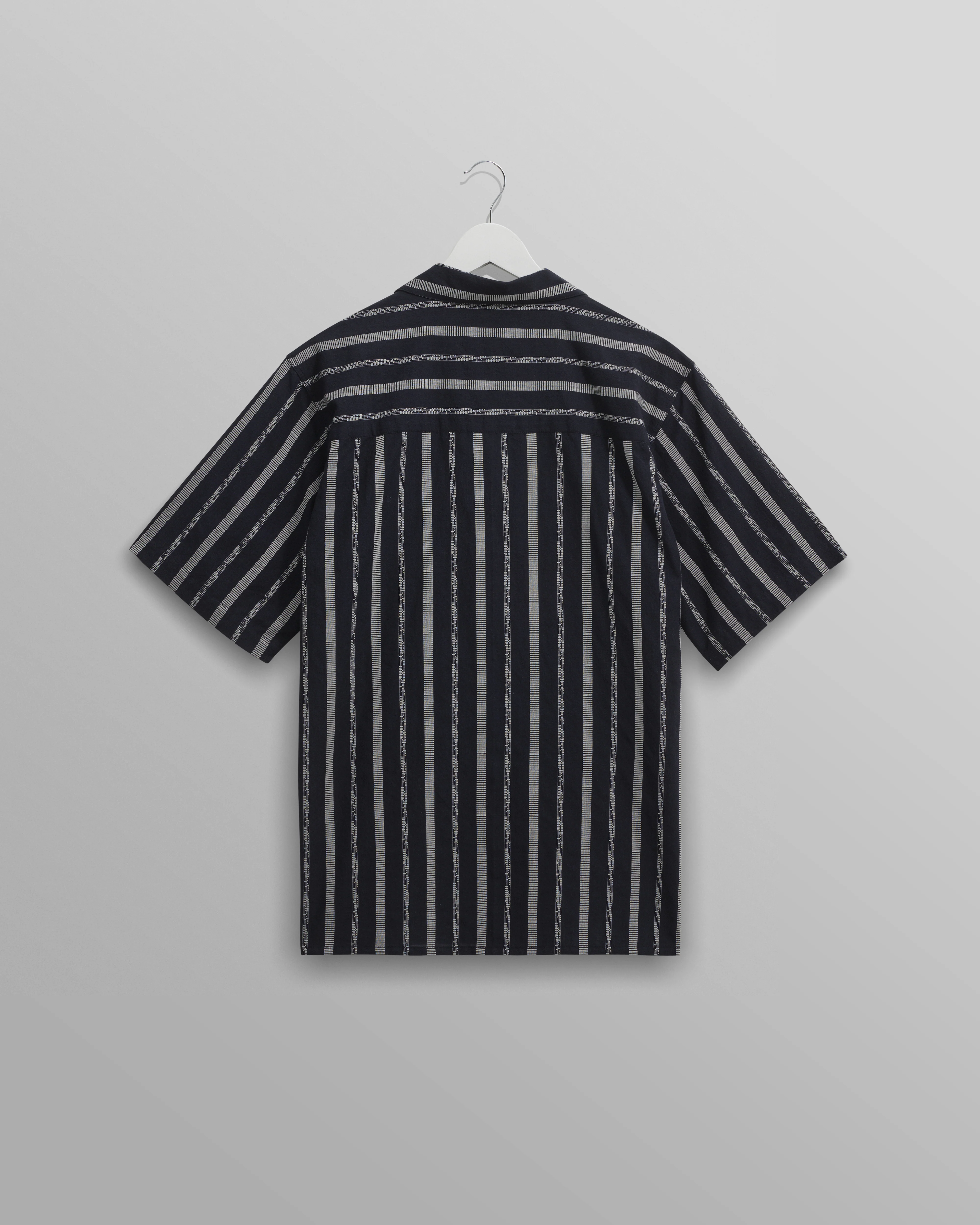 Didcot - Navy Fleck Stripe Short-Sleeve Shirt - Image 9