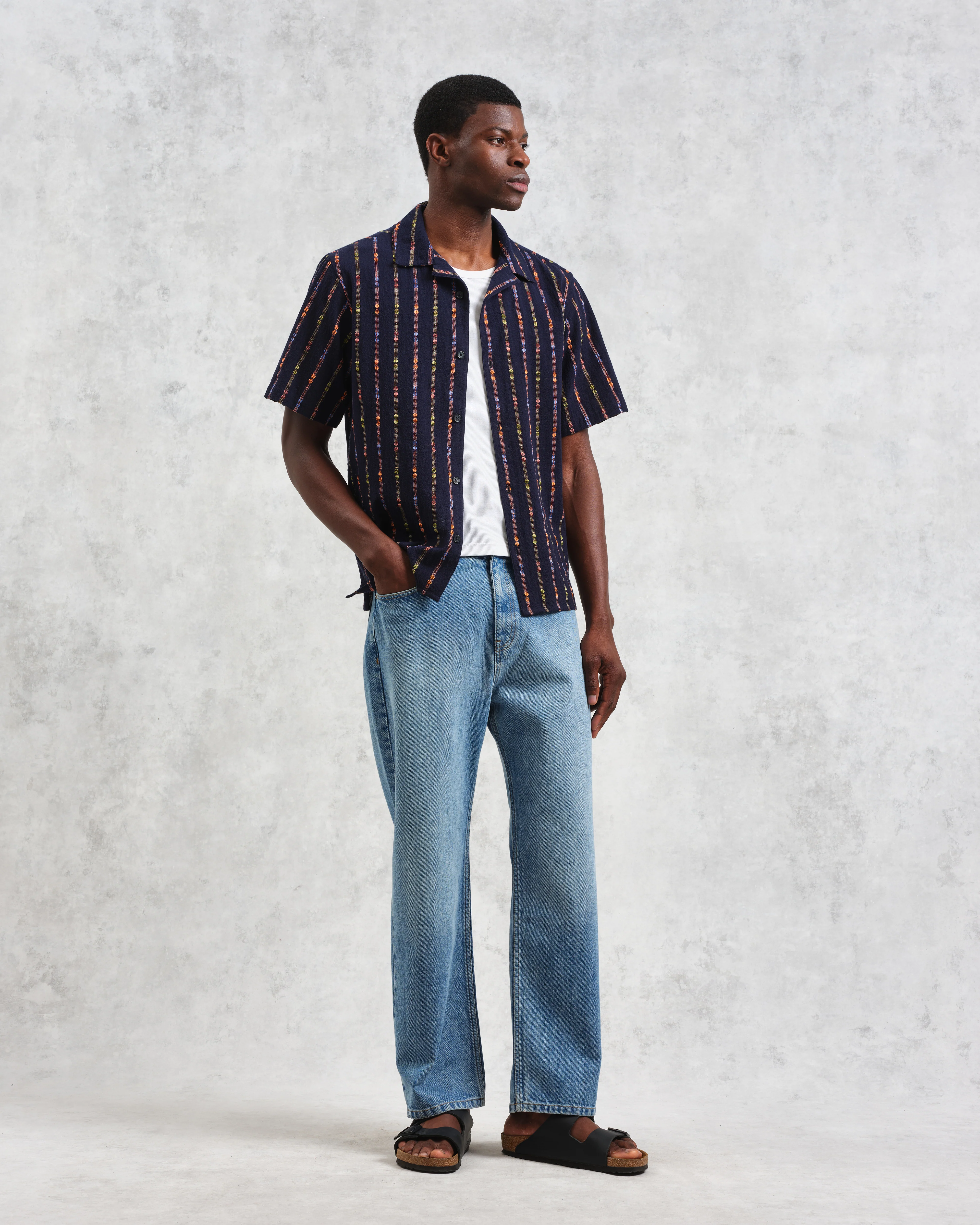 Didcot - Navy Stripe Short-Sleeve Shirt - Image 4