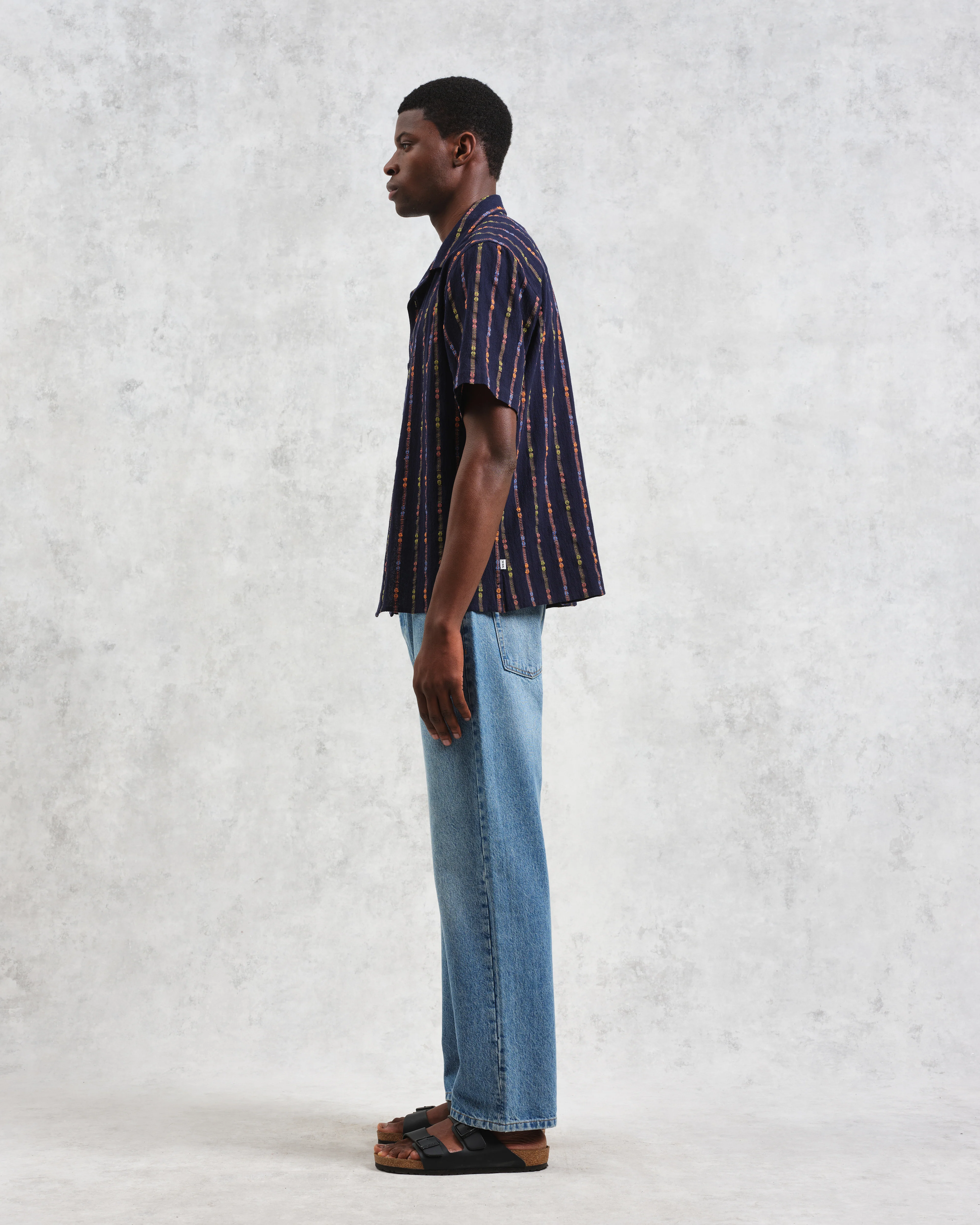 Didcot - Navy Stripe Short-Sleeve Shirt - Image 5