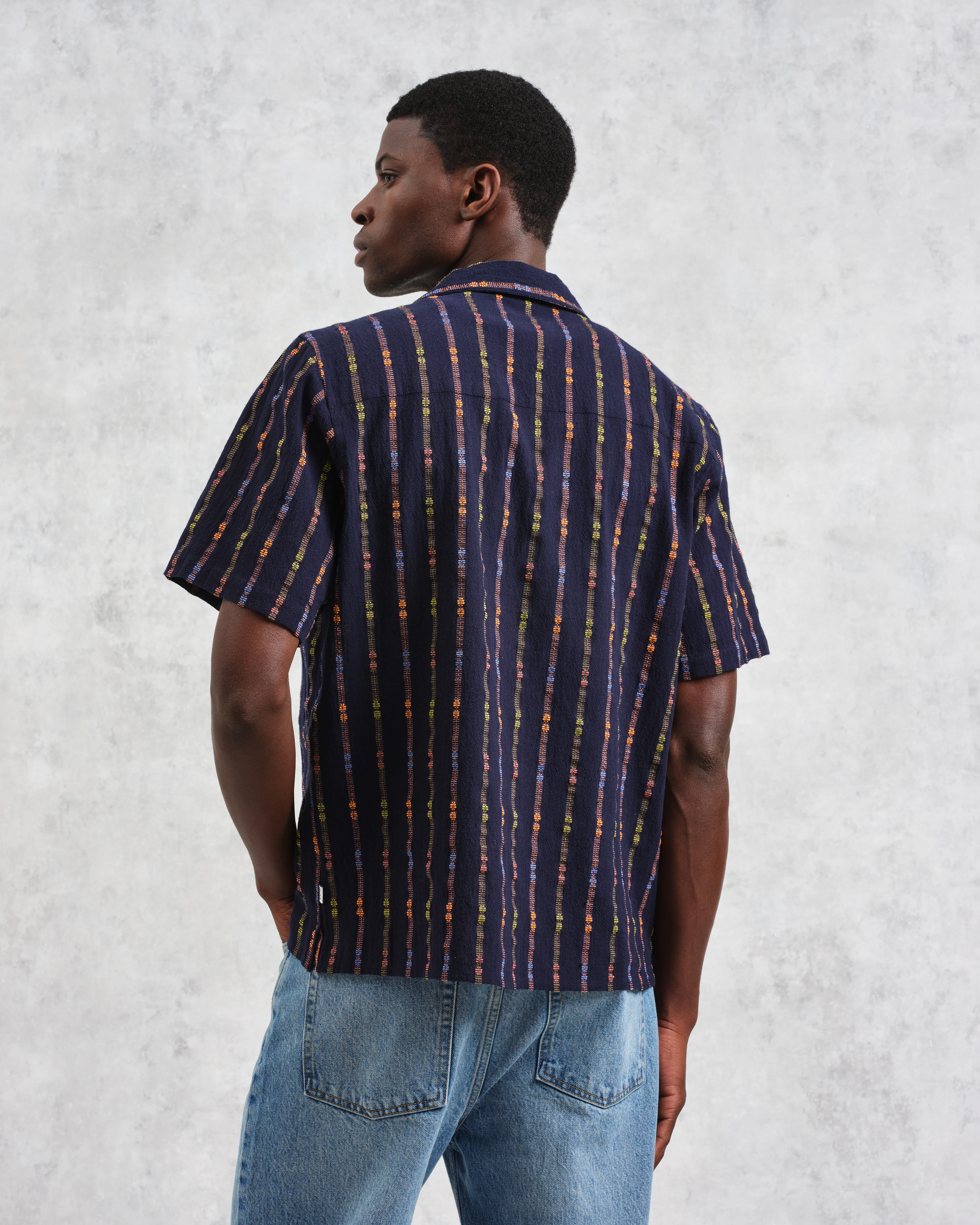 Didcot - Navy Stripe Short-Sleeve Shirt - Image 7
