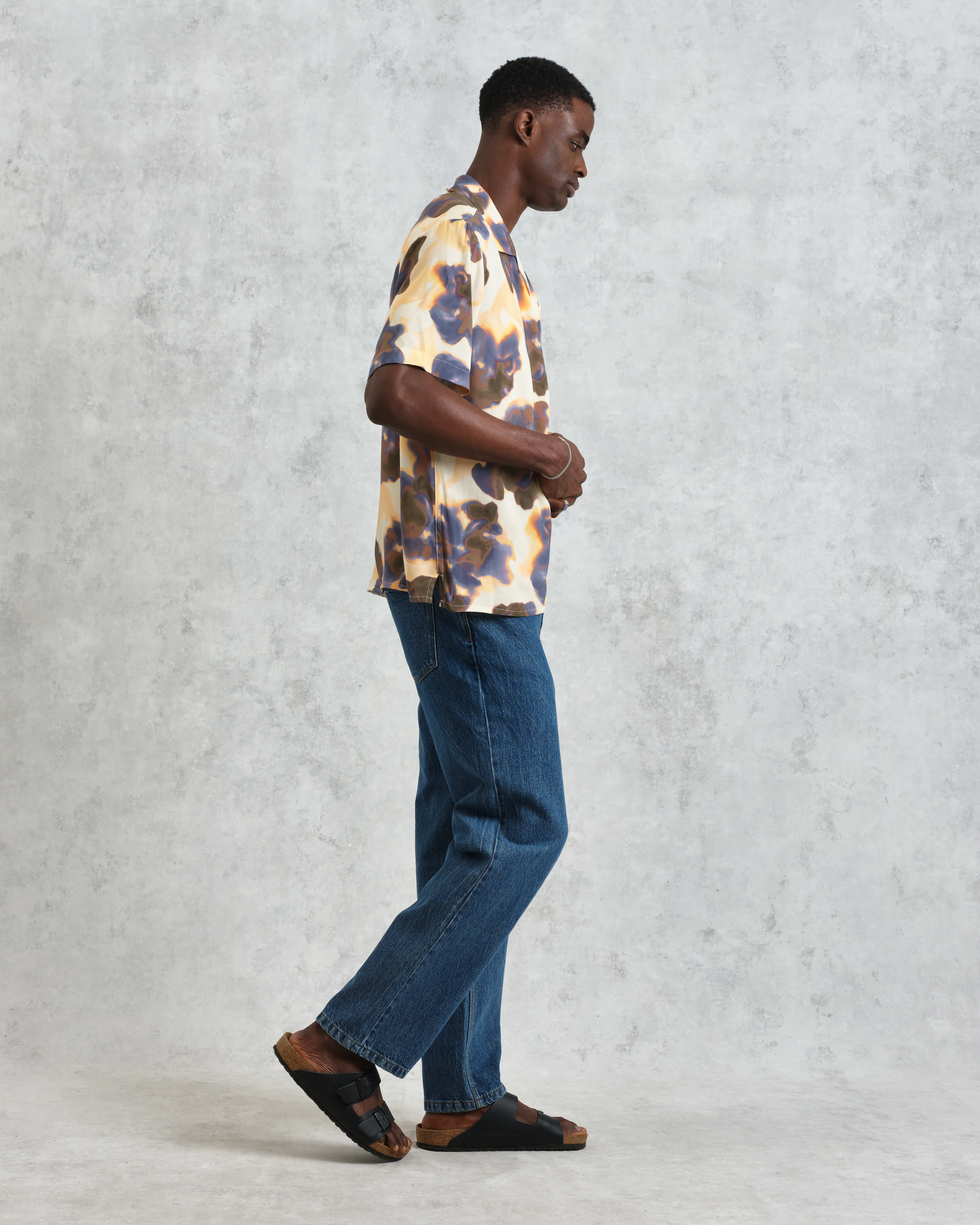 Didcot - Peach Floral Blur Short-Sleeve Shirt - Image 6