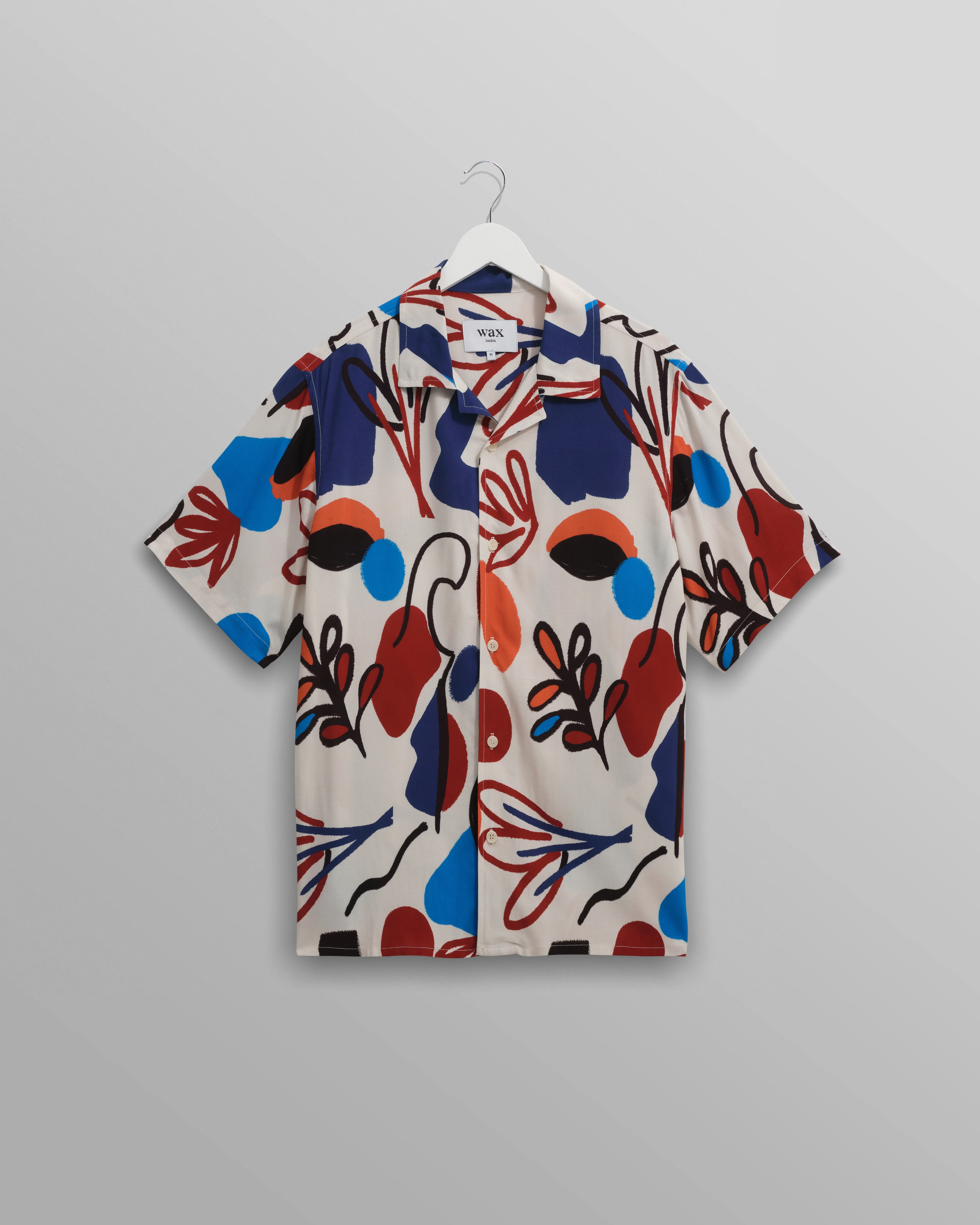 Didcot - Red And Blue Scribble Print Short-Sleeve Shirt