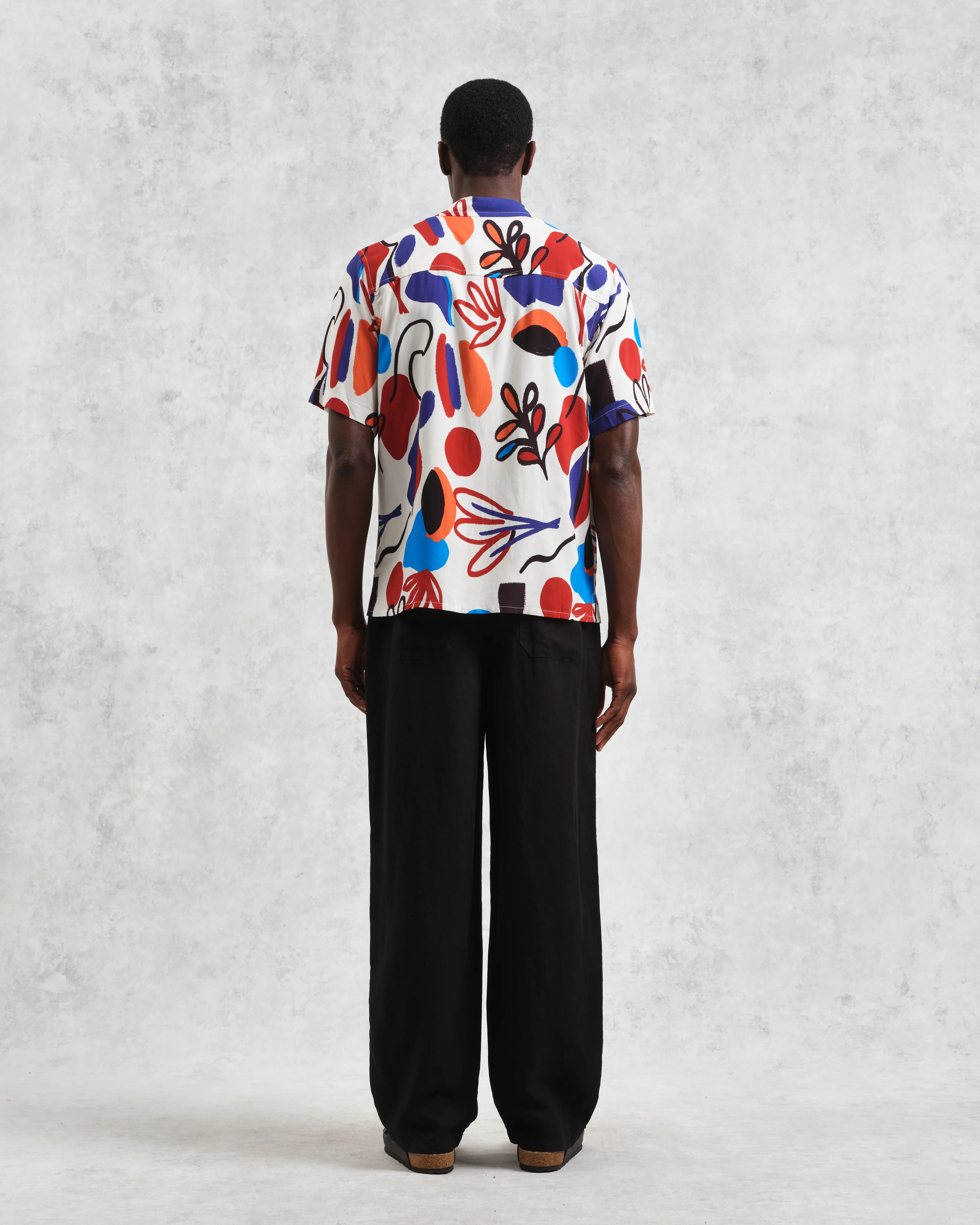 Didcot - Red And Blue Scribble Print Short-Sleeve Shirt - Image 6