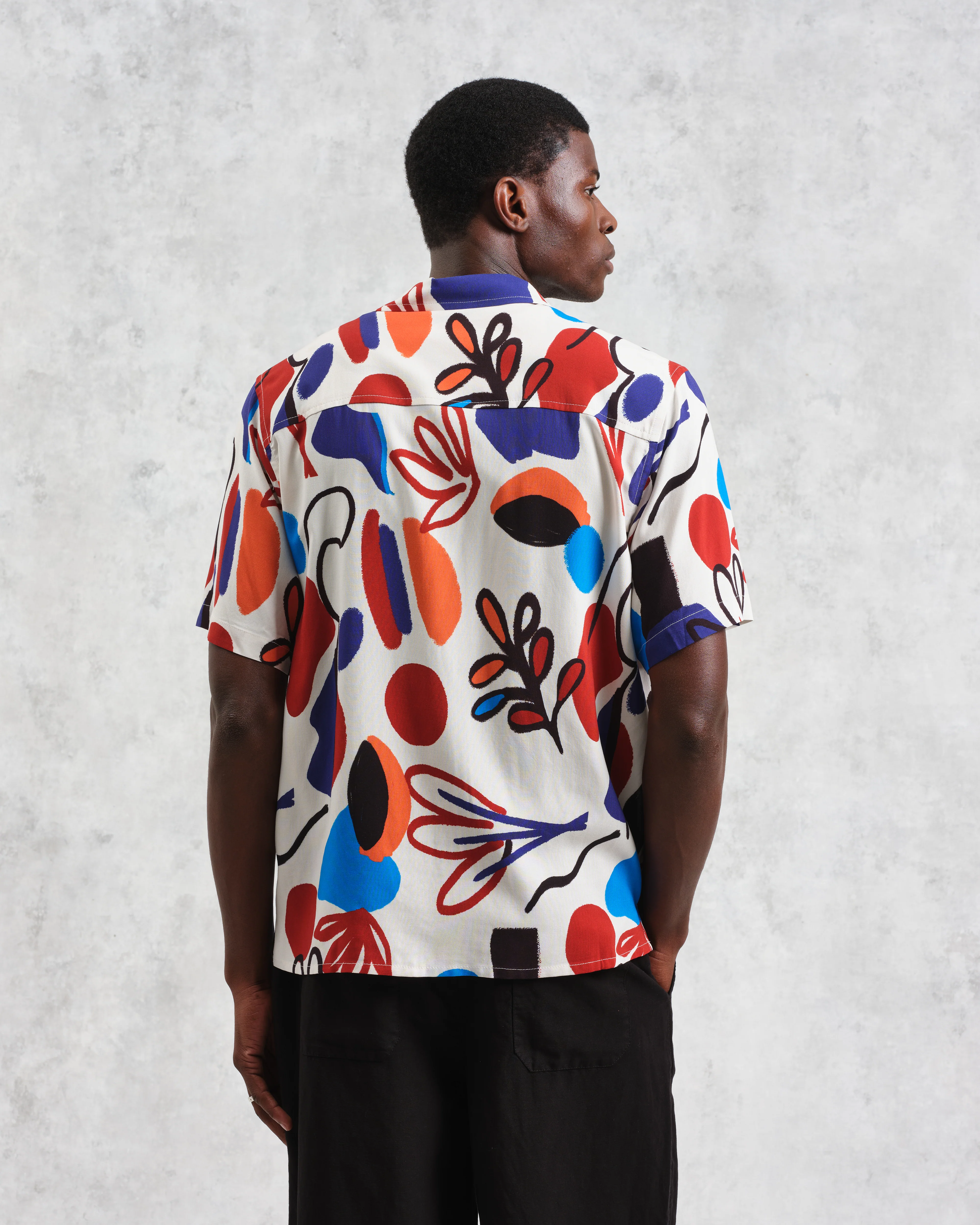 Didcot - Red And Blue Scribble Print Short-Sleeve Shirt - Image 7