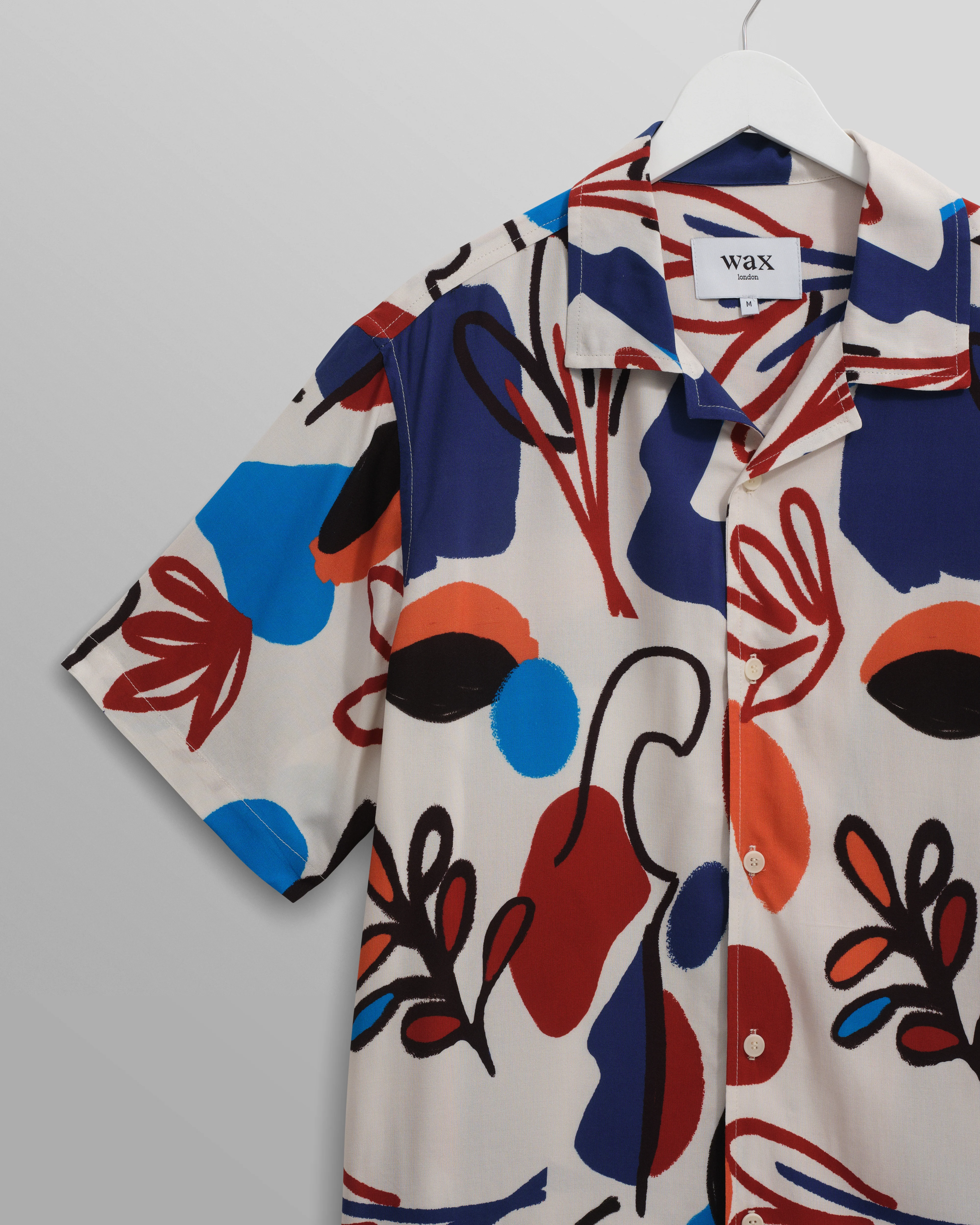 Didcot - Red And Blue Scribble Print Short-Sleeve Shirt - Image 8