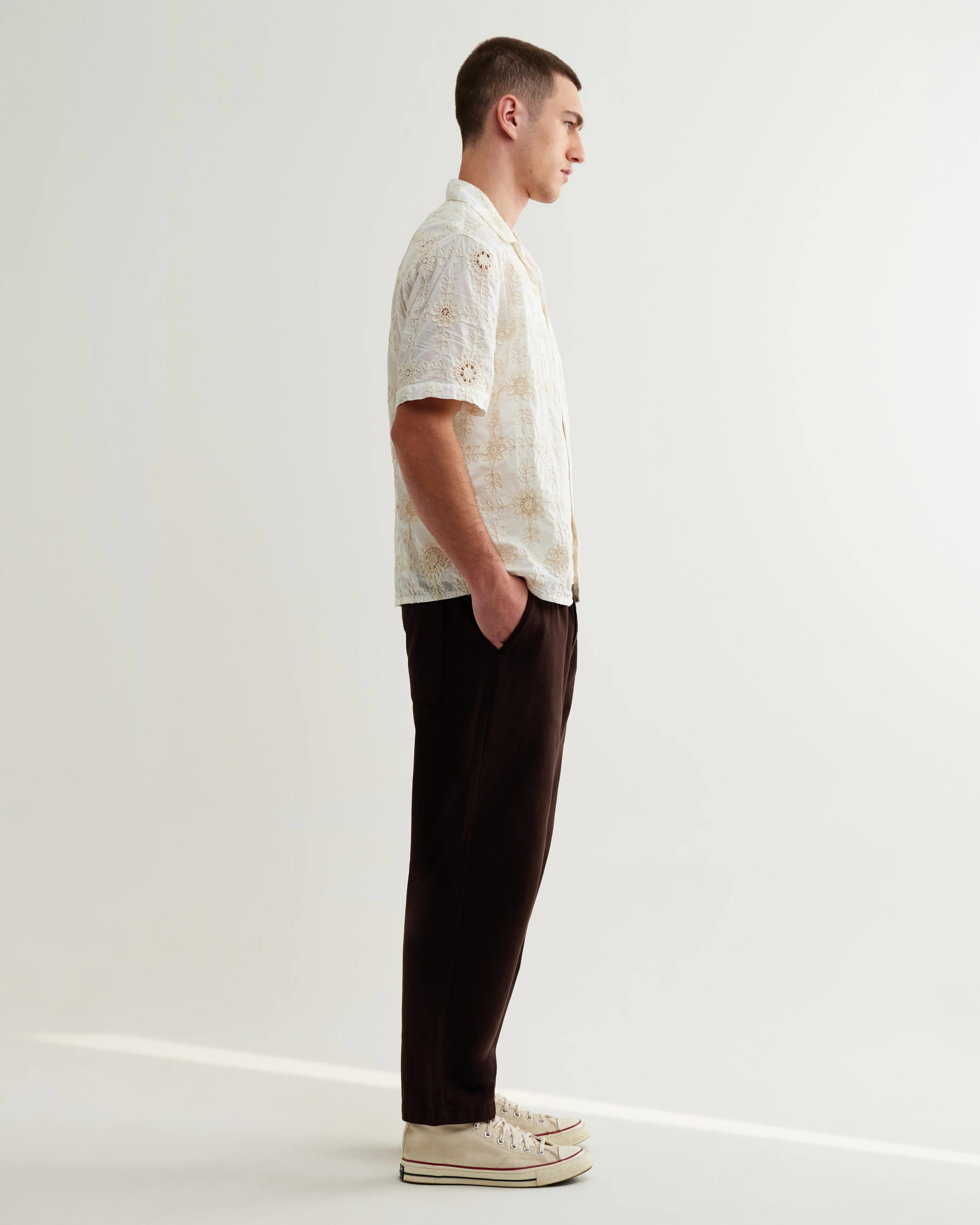 Didcot - White Corded Lace Short-Sleeve Shirt - Image 3