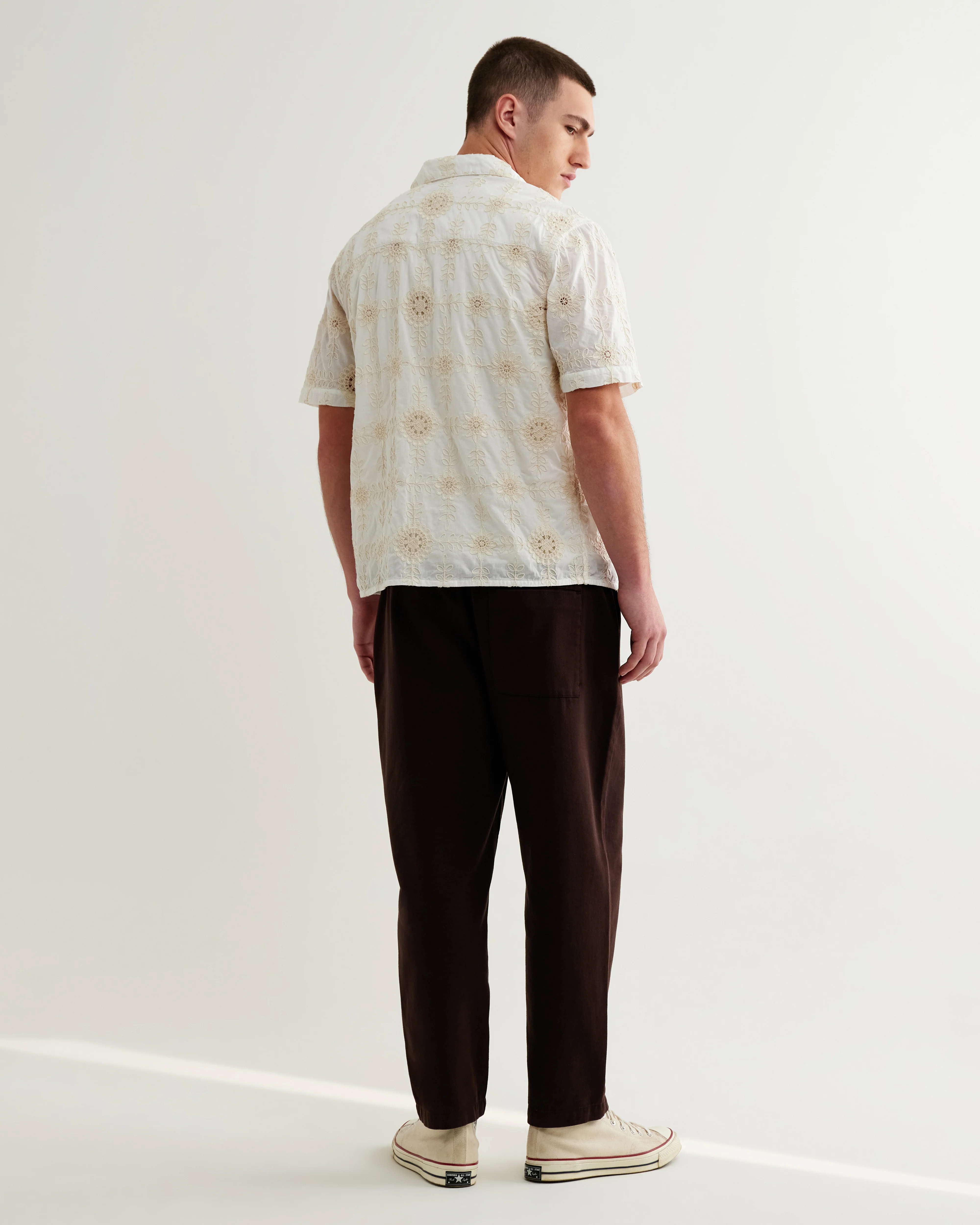 Didcot - White Corded Lace Short-Sleeve Shirt - Image 4