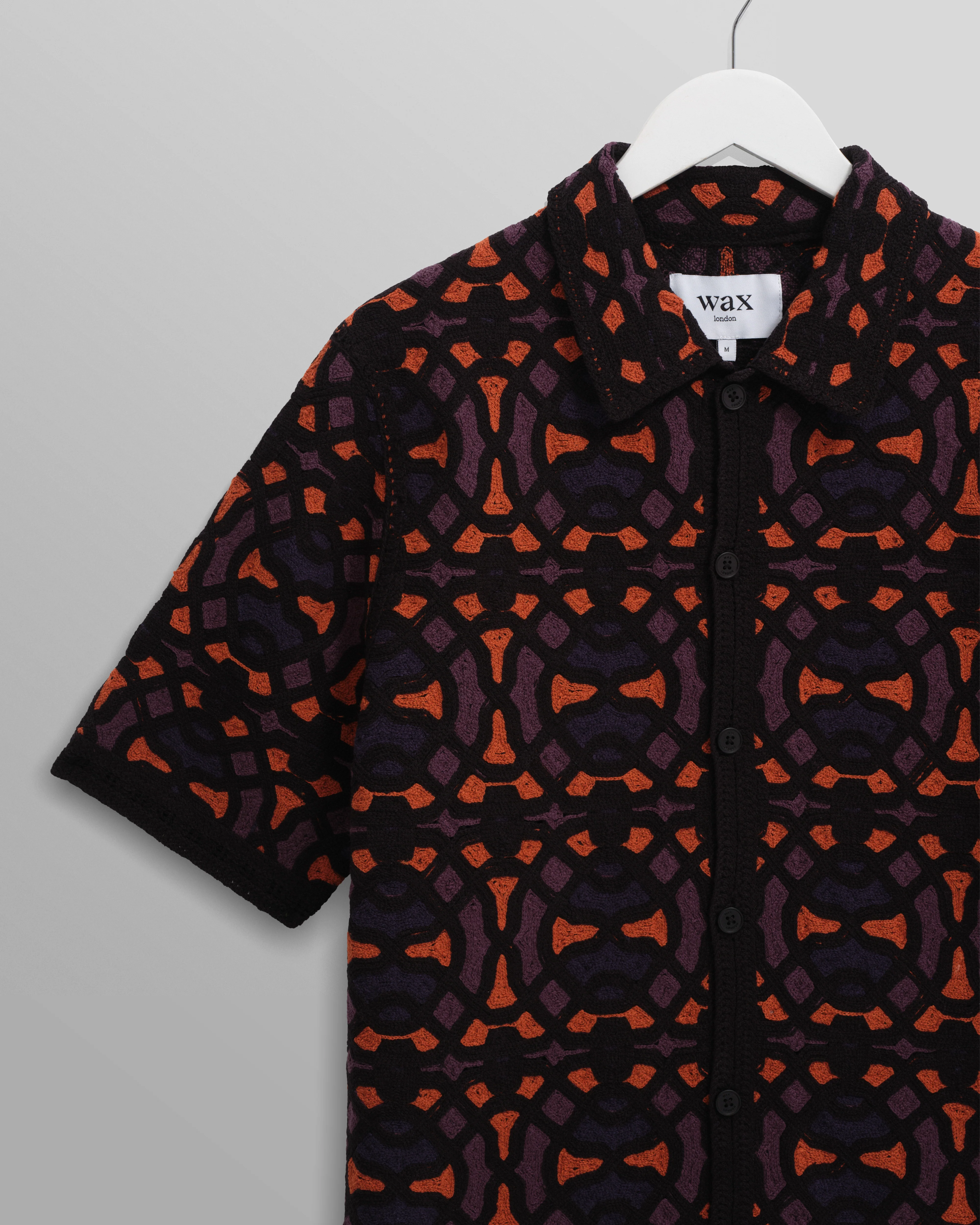 Dorset - Black And Multicolour Crochet Knitted Polo Shirt - Image 9