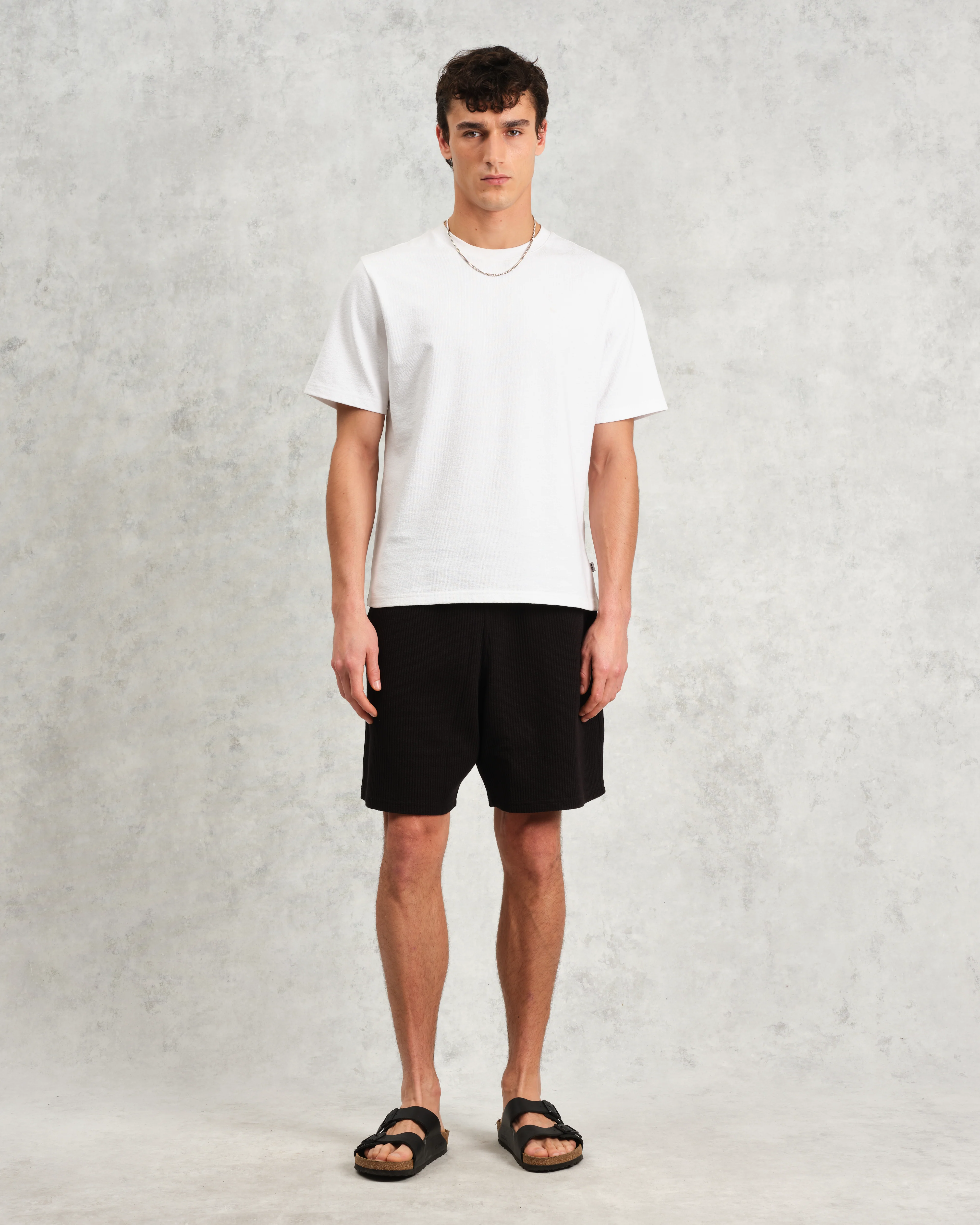 Dudley - Black Textured Waffle Shorts - Image 2