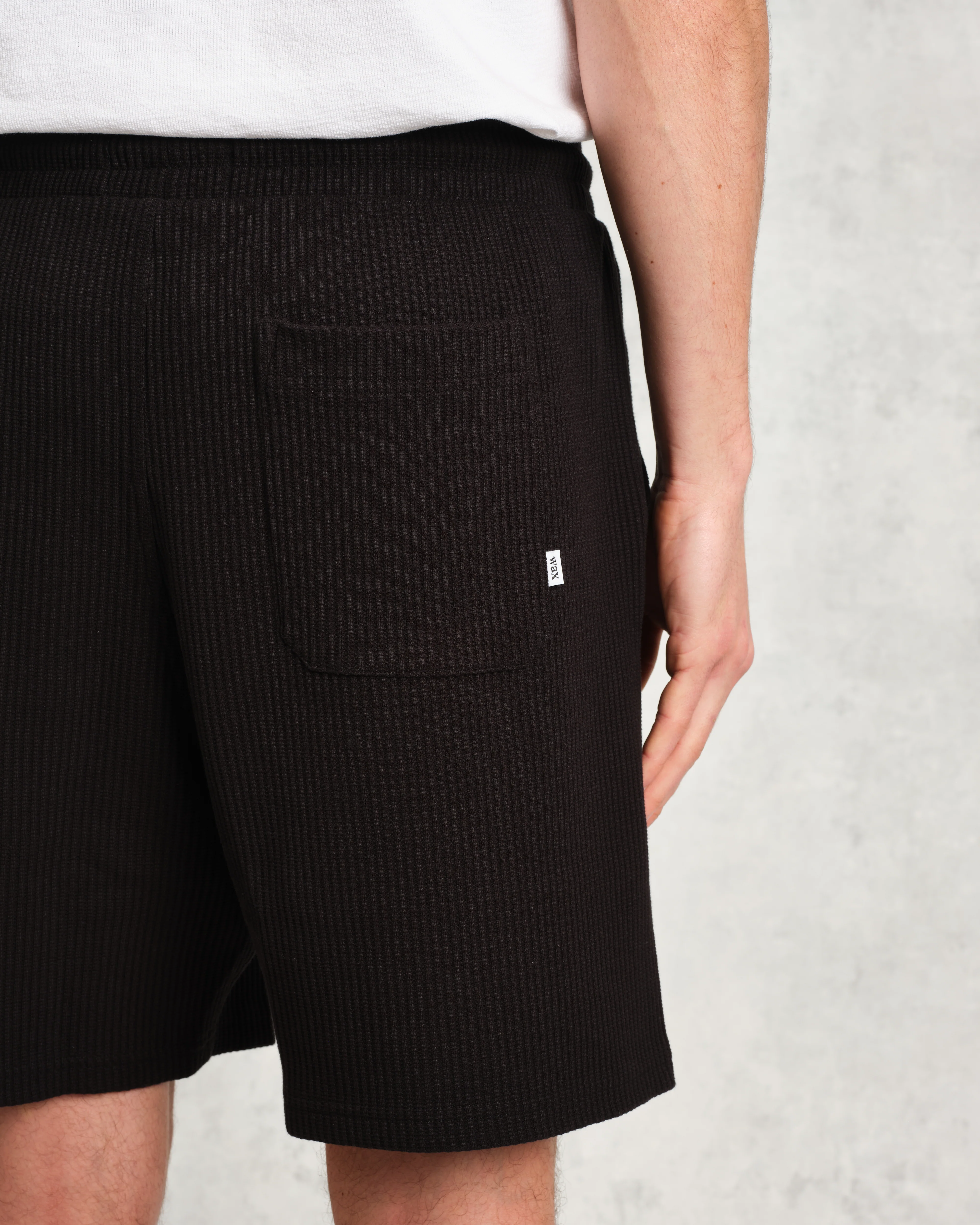 Dudley - Black Textured Waffle Shorts - Image 7