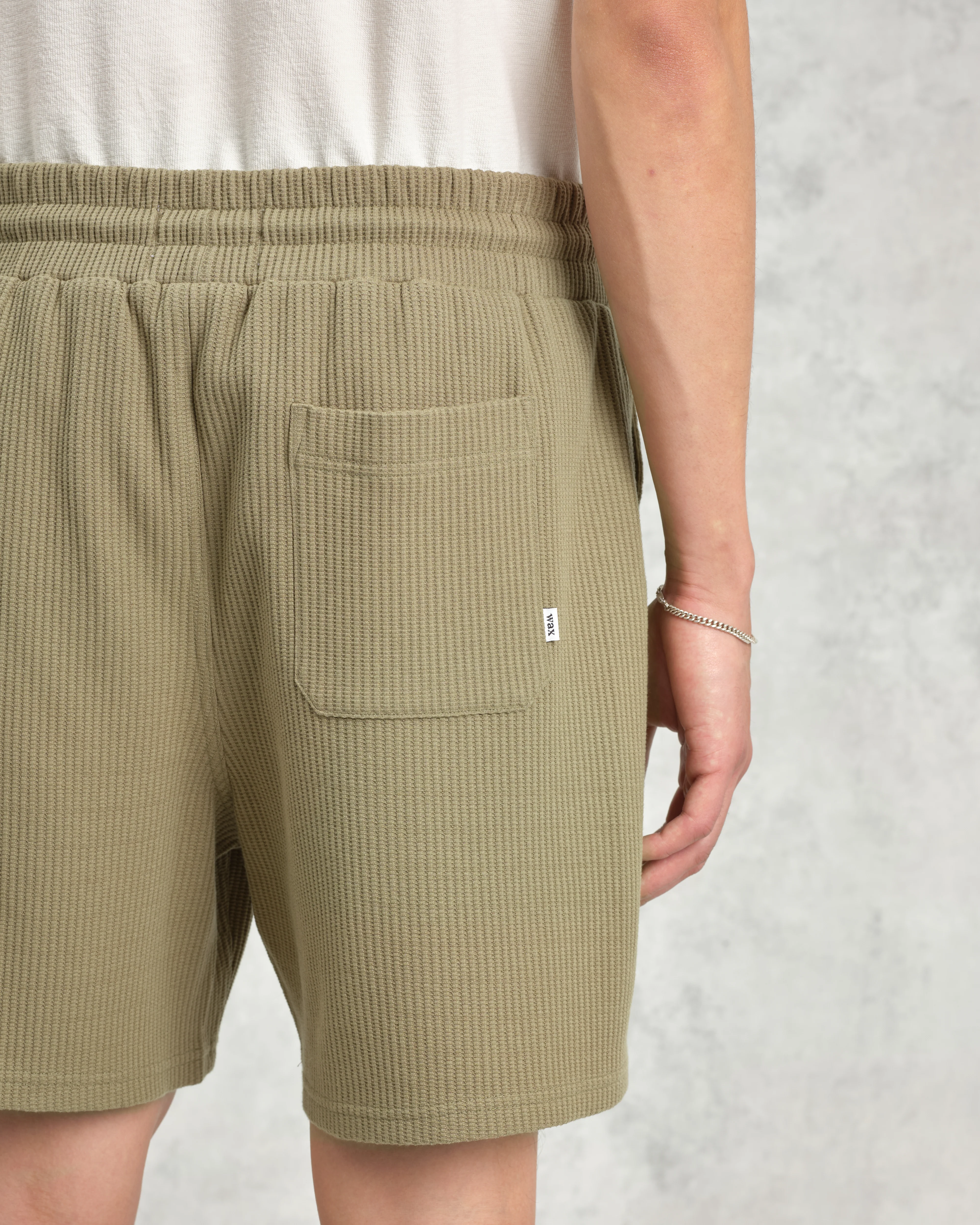 Dudley - Khaki Textured Waffle Shorts - Image 7