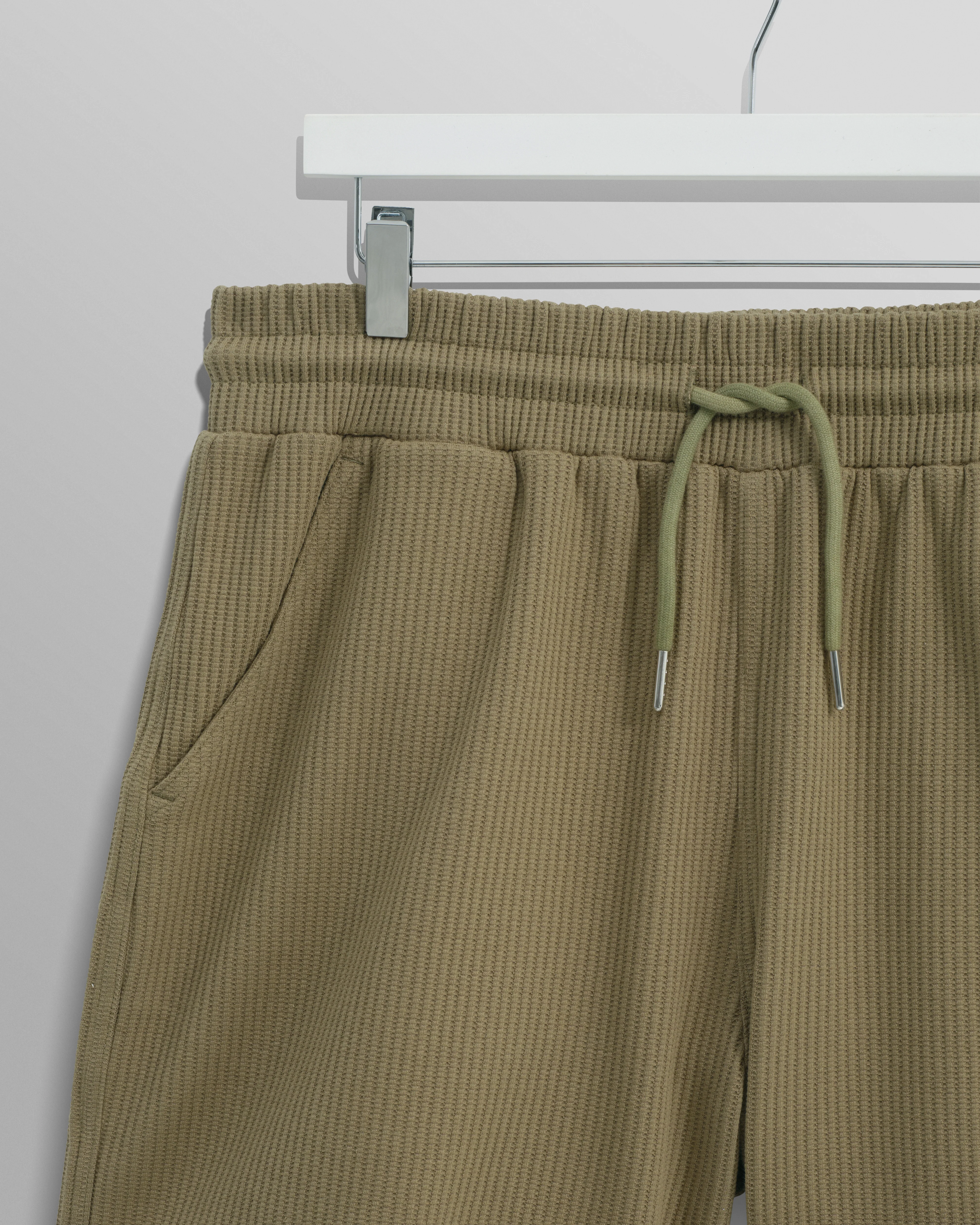 Dudley - Khaki Textured Waffle Shorts - Image 8