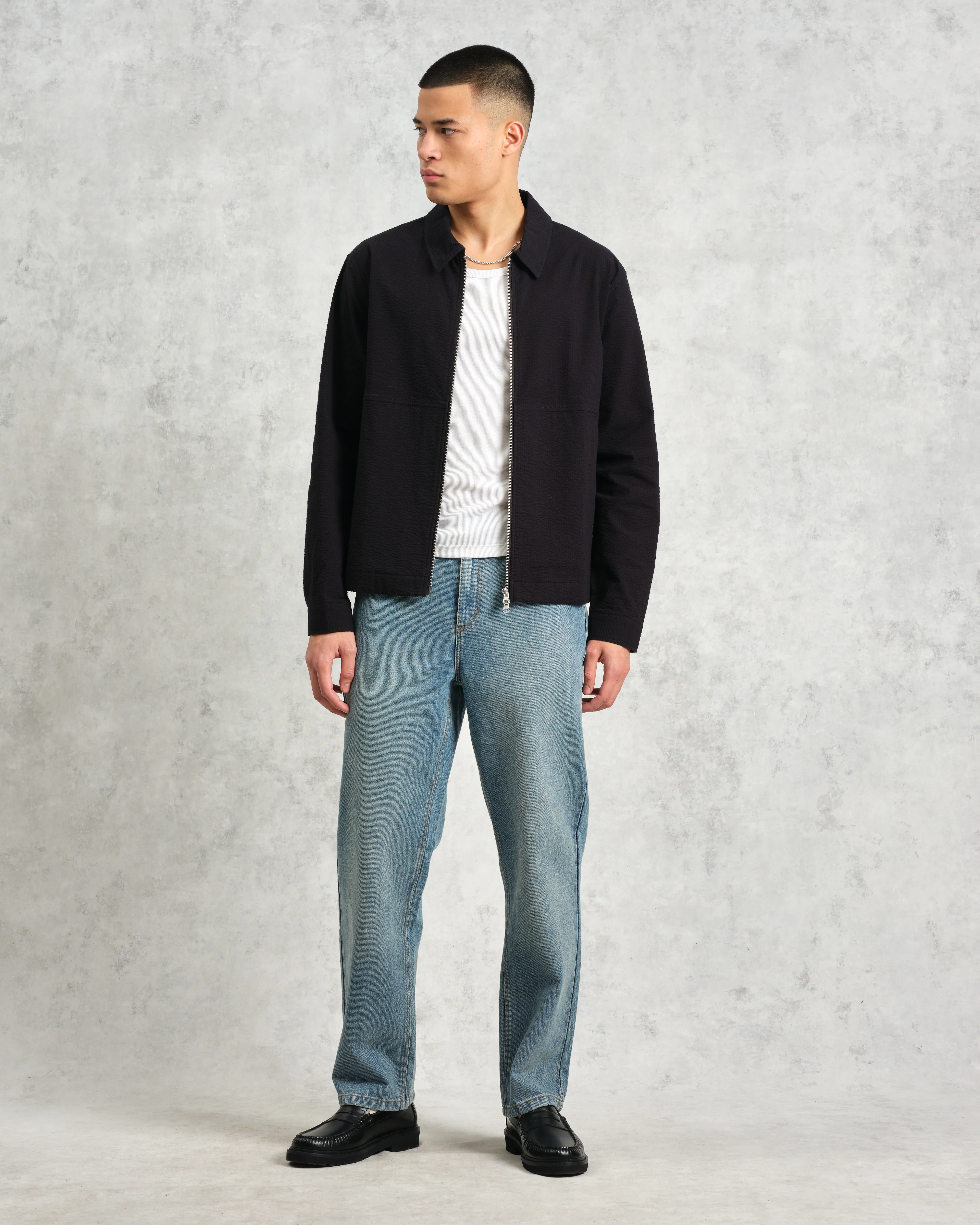 Eldon - Black Cotton Seersucker Jacket - Image 5