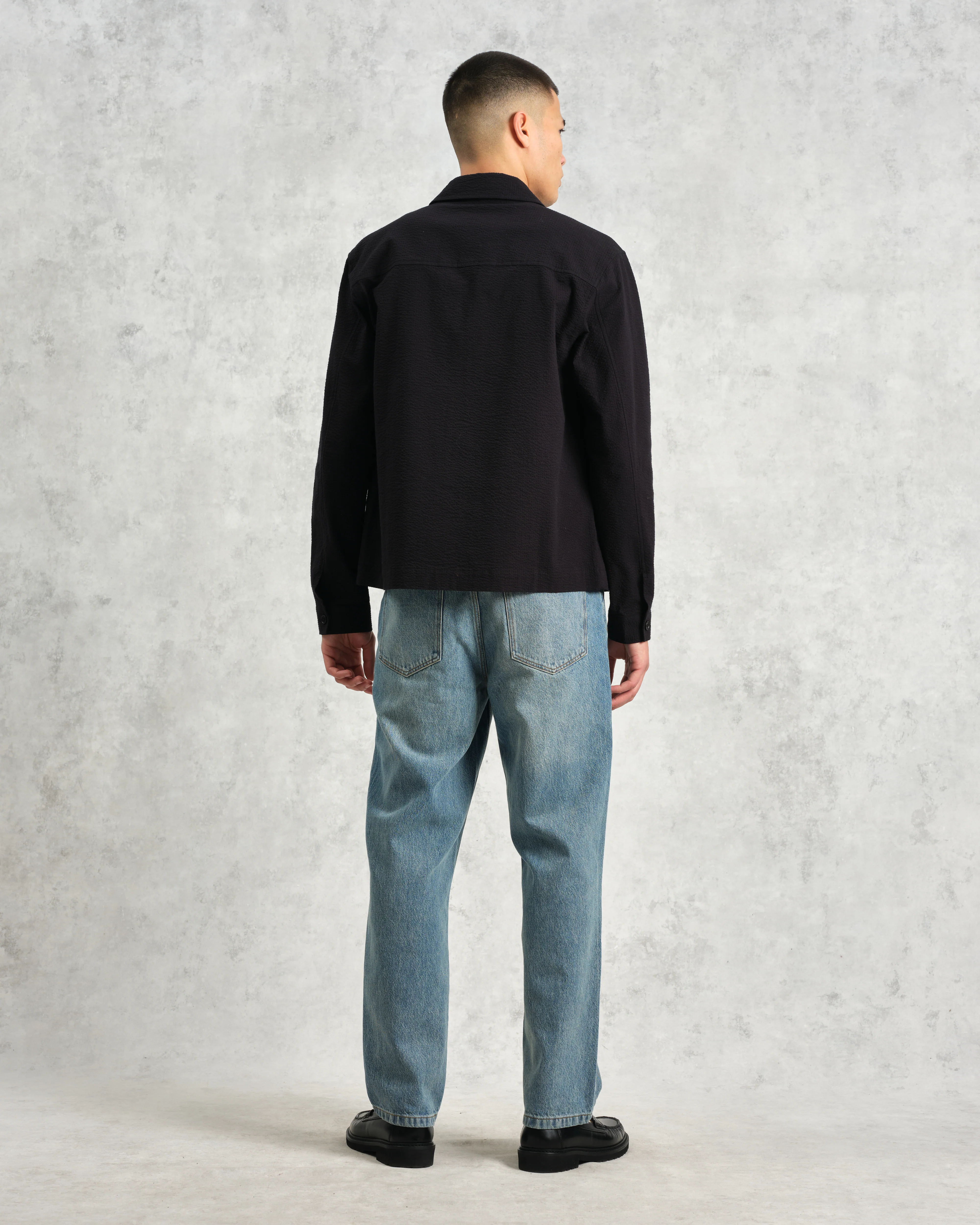 Eldon - Black Cotton Seersucker Jacket - Image 7
