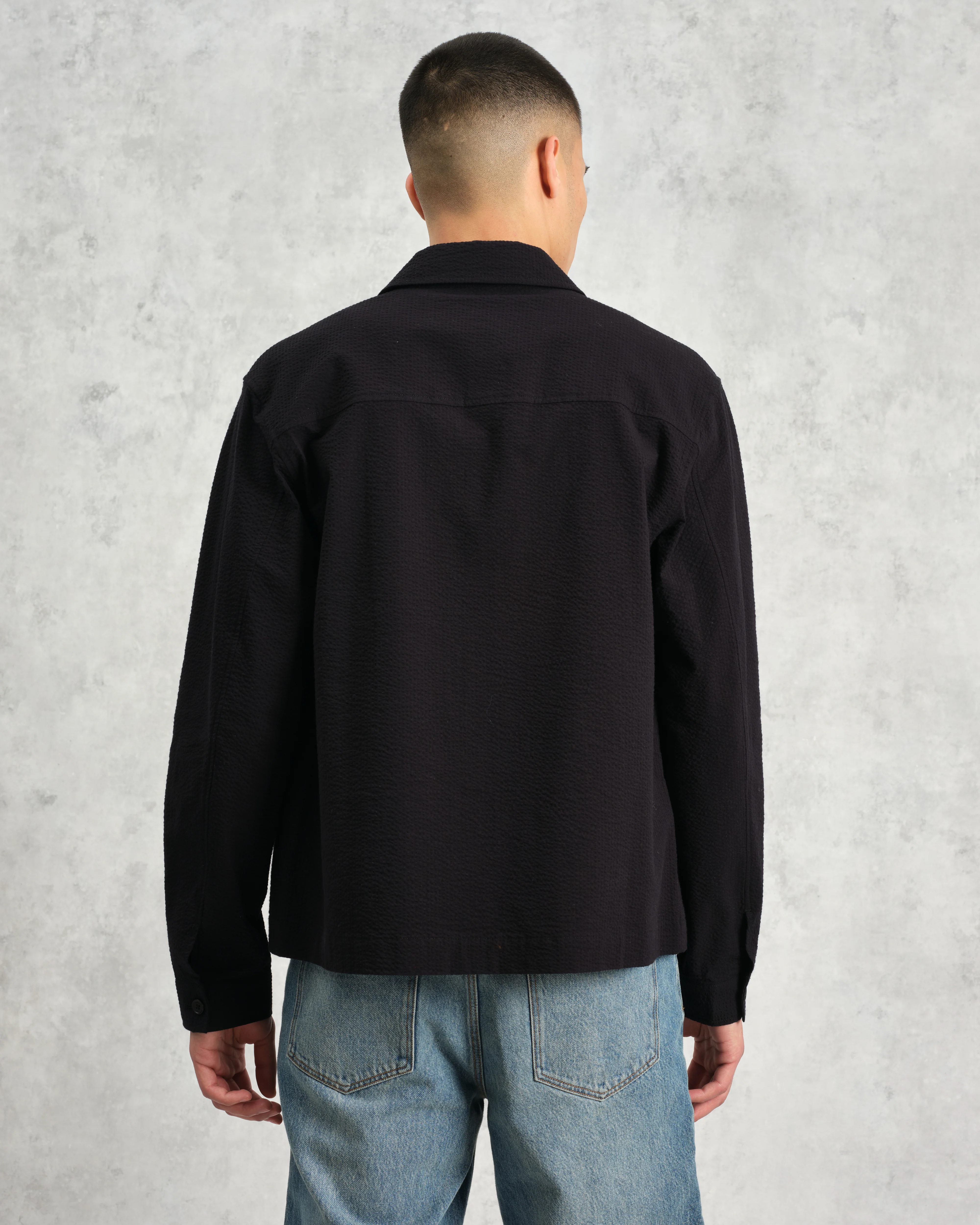 Eldon - Black Cotton Seersucker Jacket - Image 8