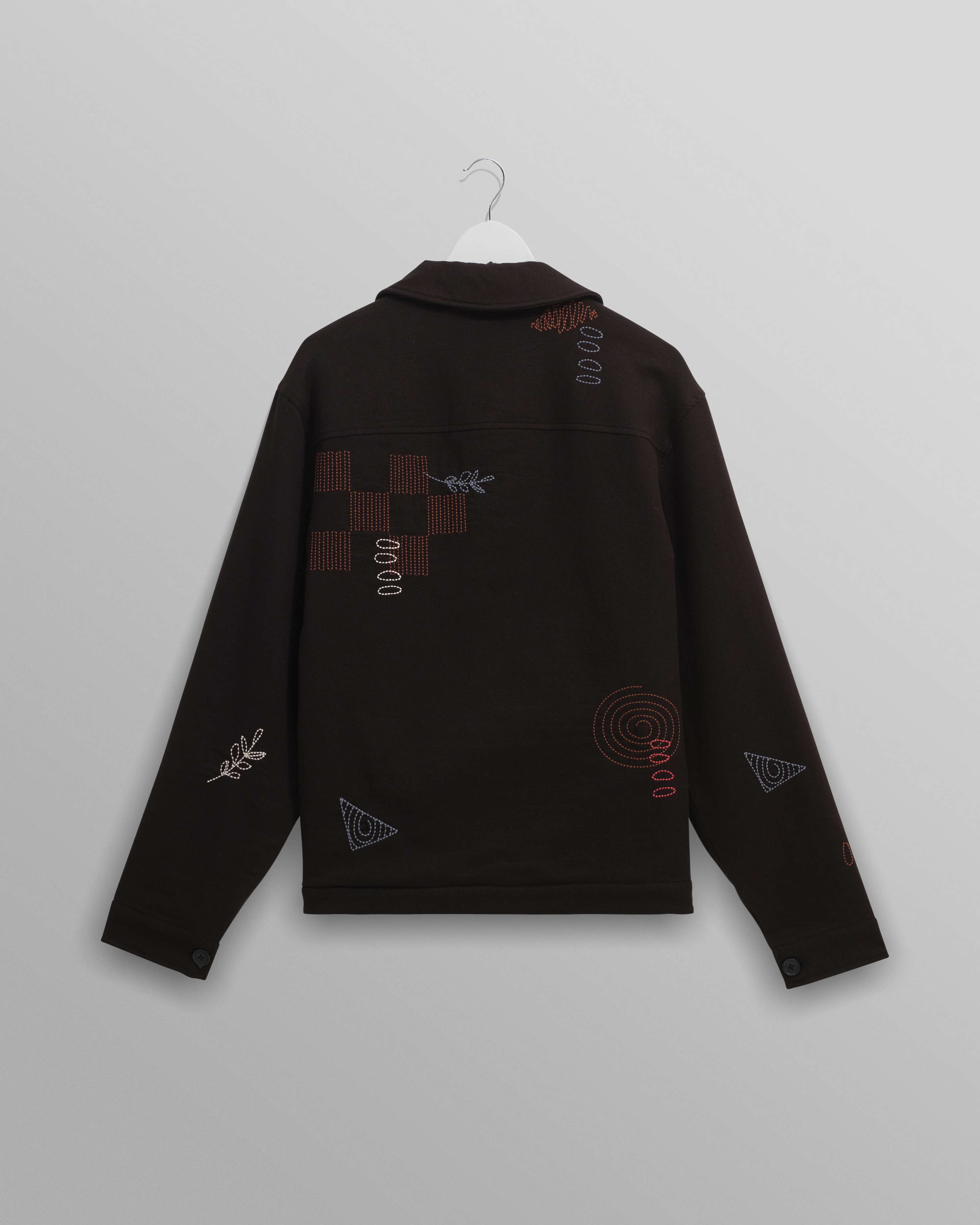 Eldon - Black Doodle Embroidered Cotton Jacket - Image 10