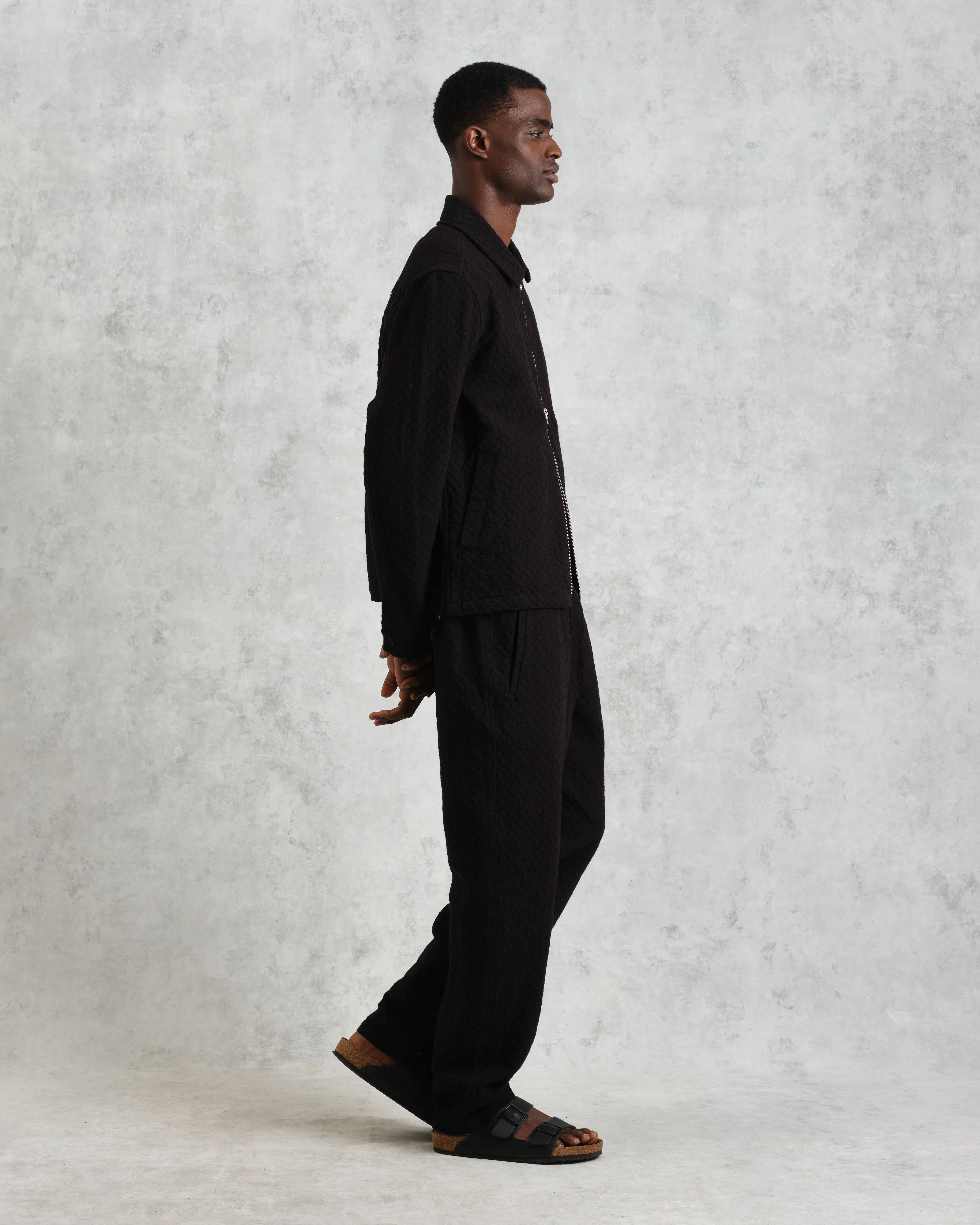 Eldon - Black Floral Diamond Cotton Jacket - Image 7