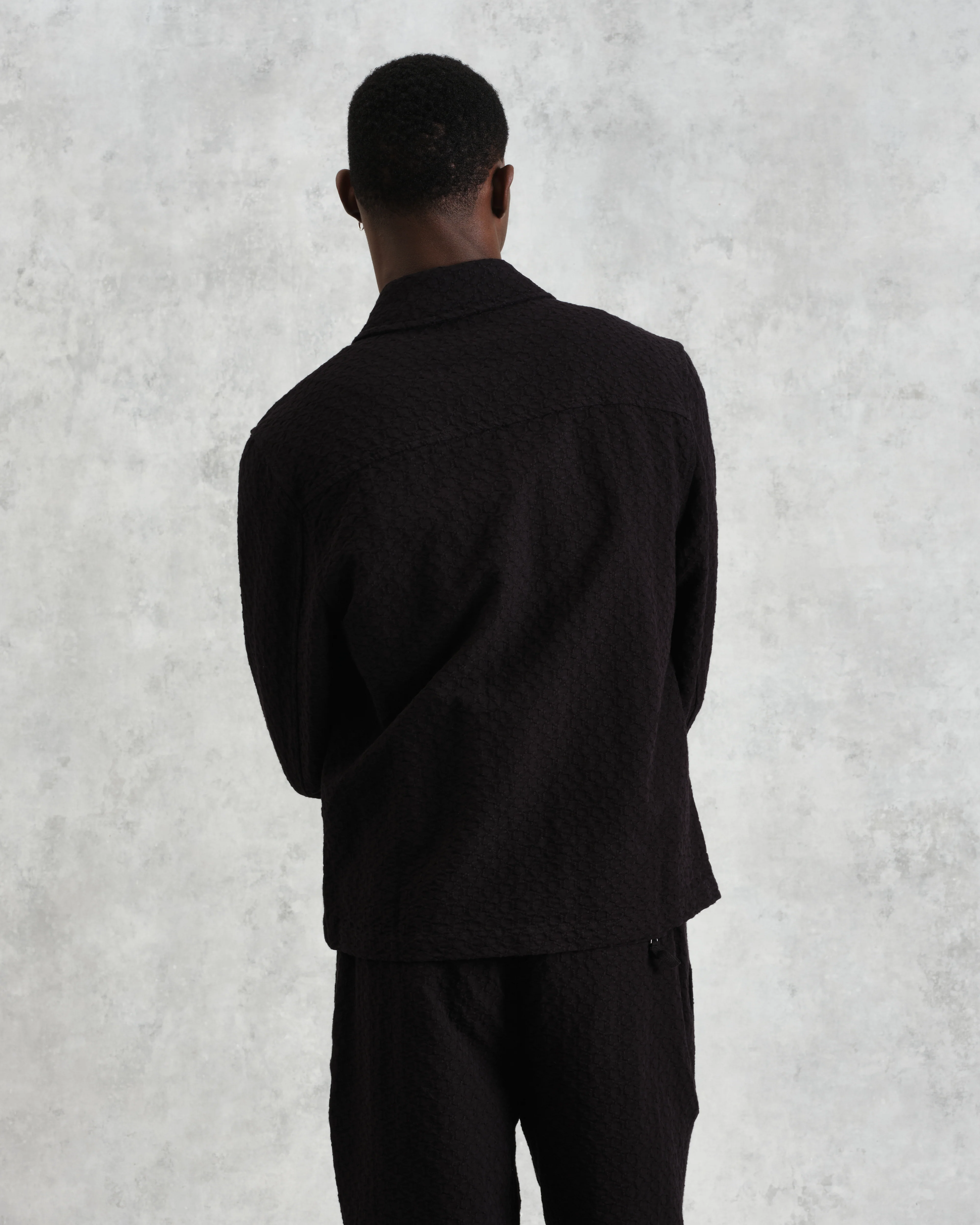 Eldon - Black Floral Diamond Cotton Jacket - Image 9