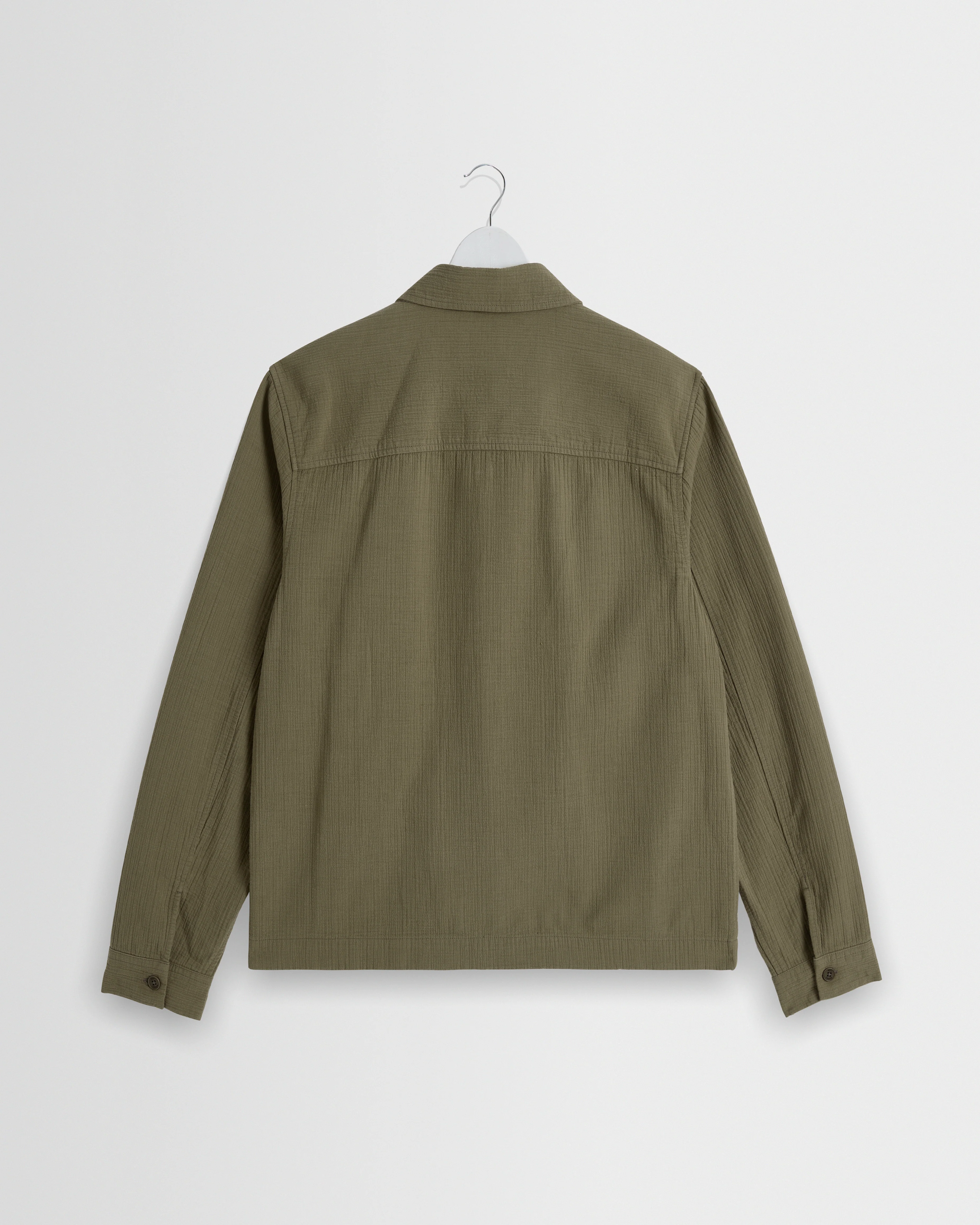 Eldon - Khaki Crinkle Cotton-Linen Jacket - Image 8