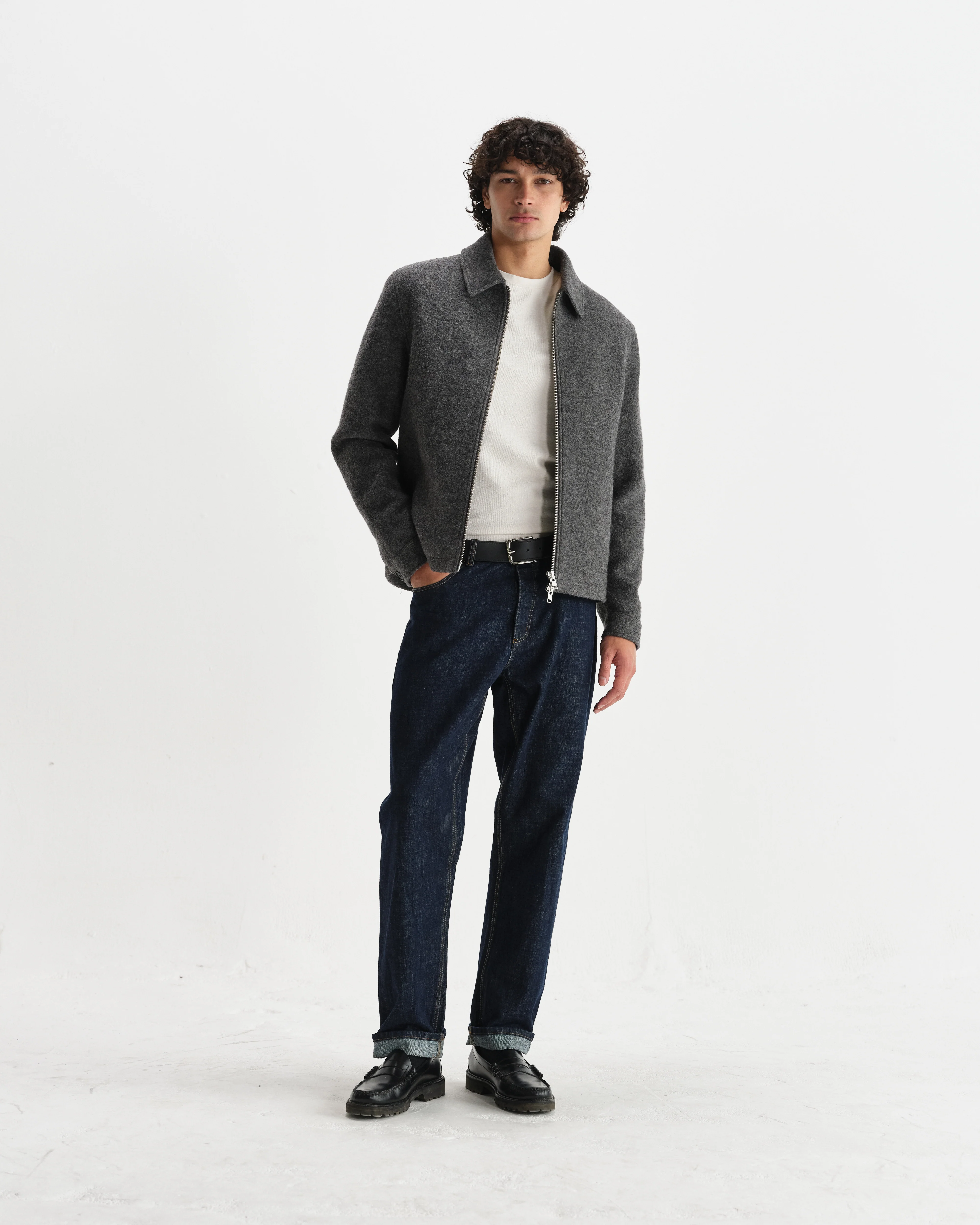 Eldon - Mid Grey Boiled Wool Jacket - Image 4
